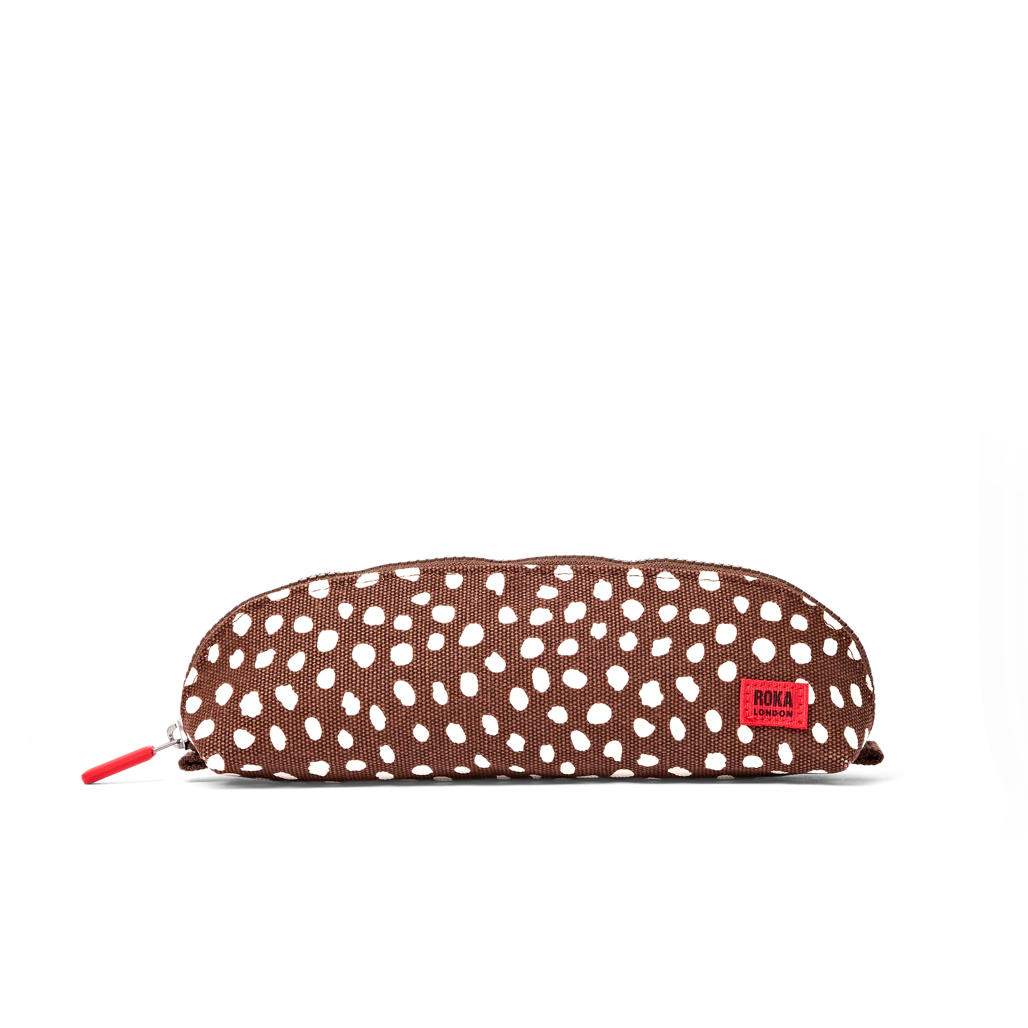 Roka London Tate Pouch pennal brun prikket Small