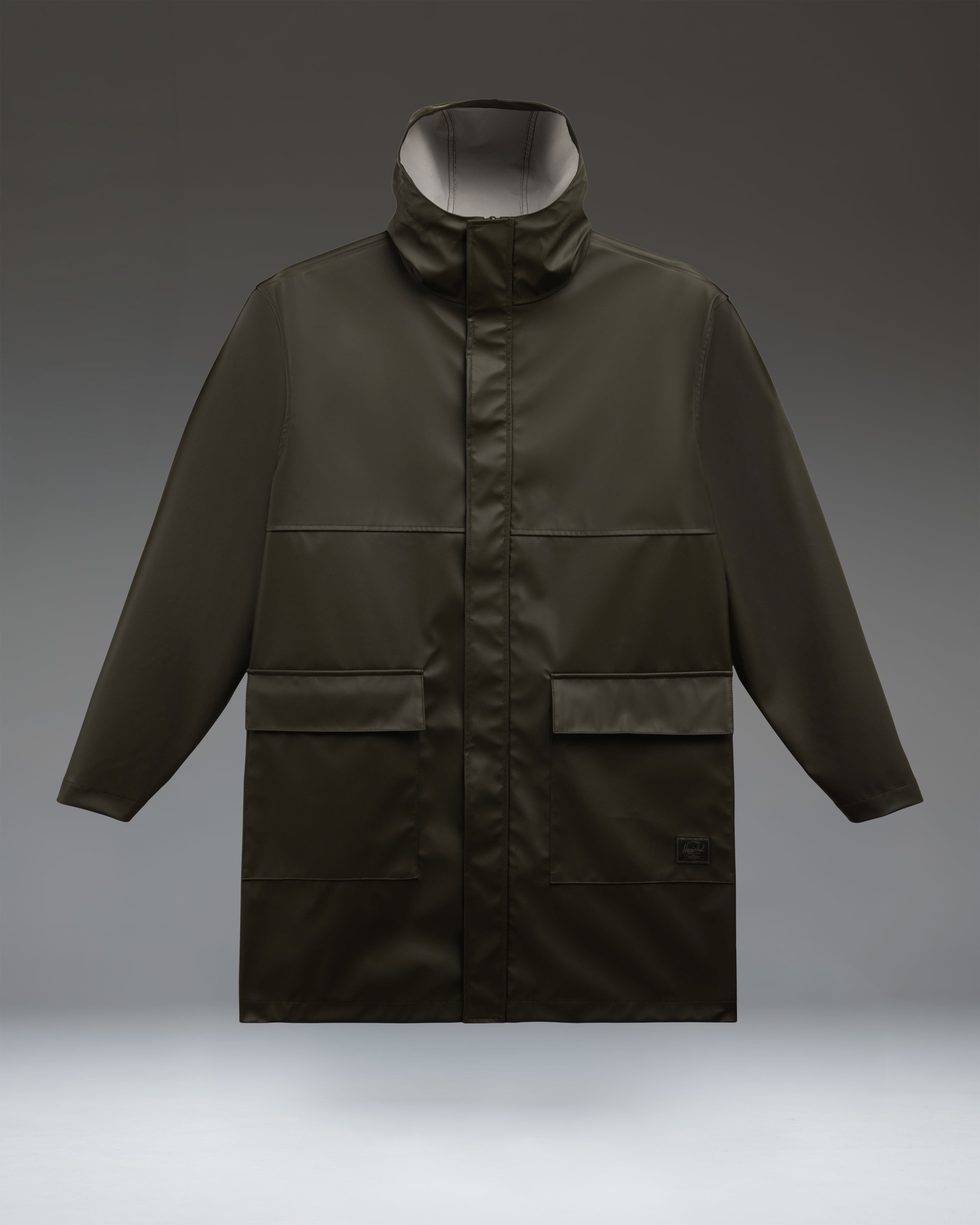 Herschel Classic Long regnjakke herre svart vindtett
