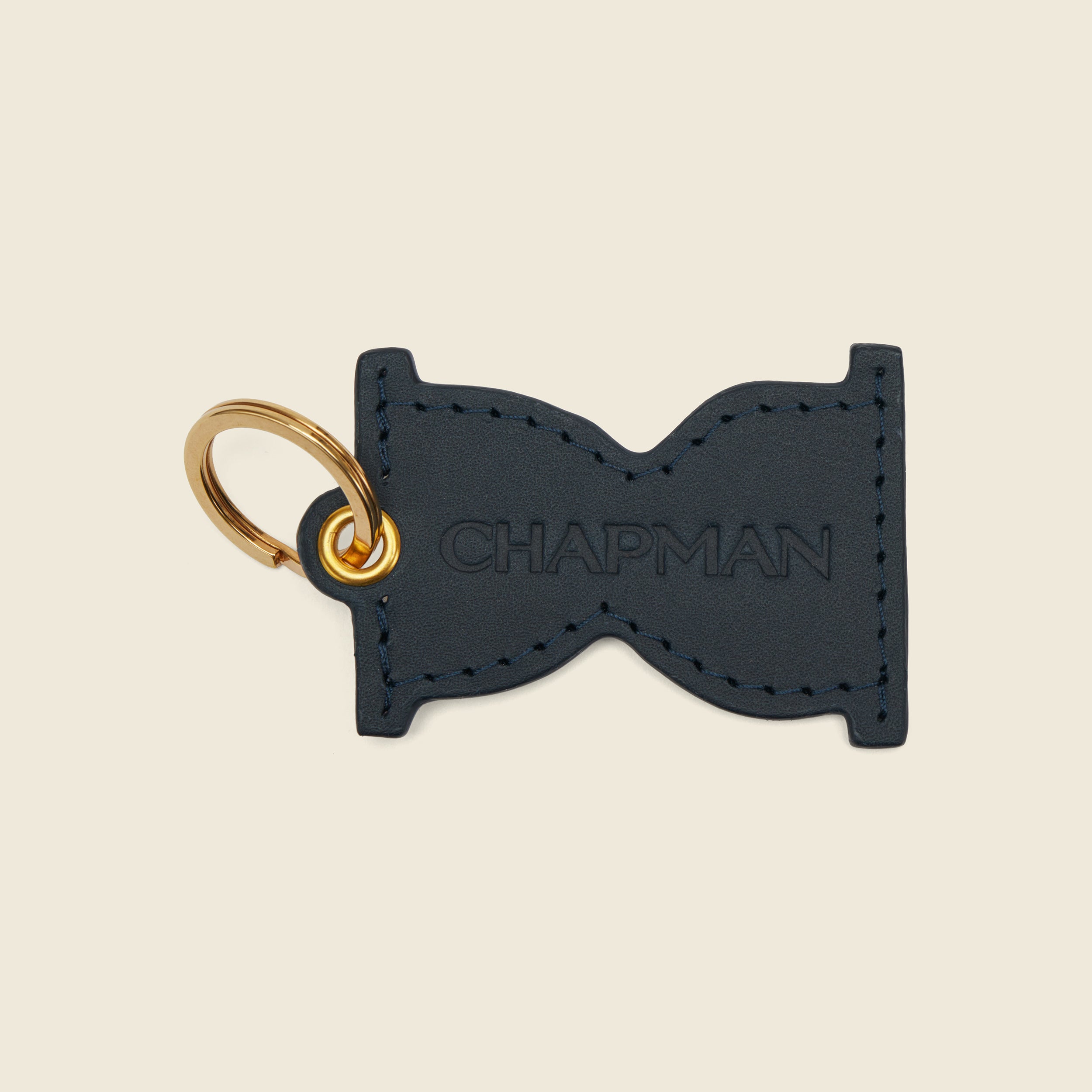 Chapman Keyring nøkkelring Svart lær messing