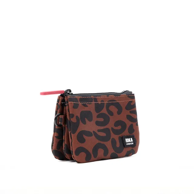 Roka London Carnaby lommebok small scarlet leopard vanntett