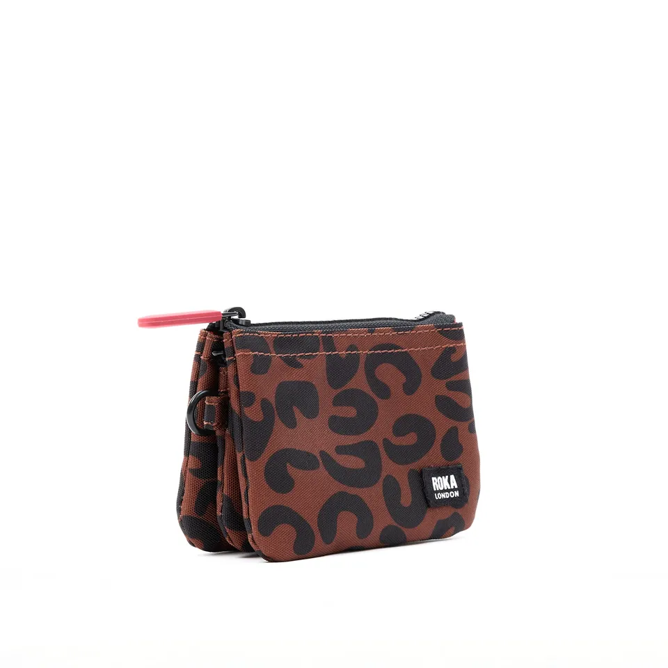 Roka London Carnaby lommebok small scarlet leopard vanntett