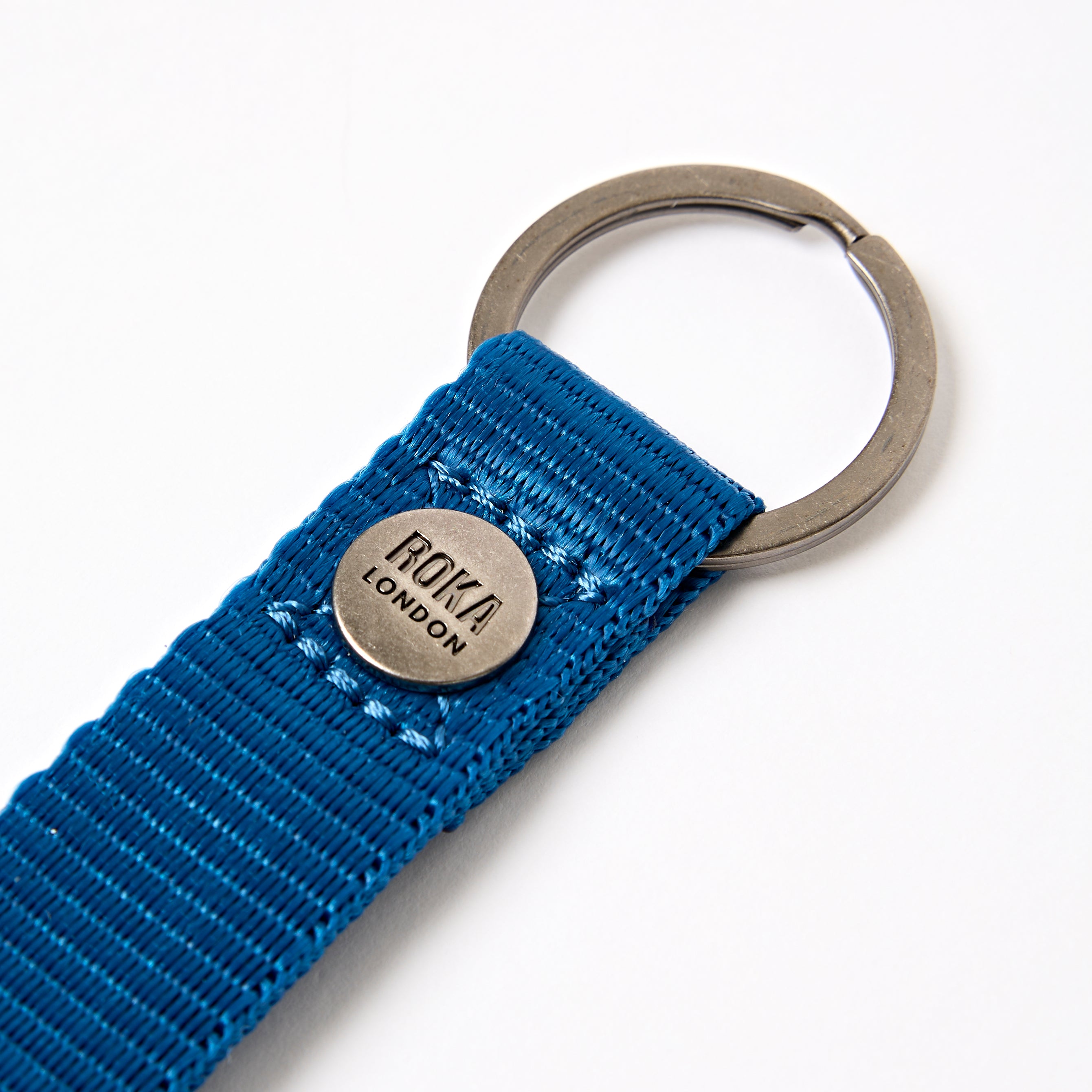 Roka London Portland nøkkelring malibu blue bomull