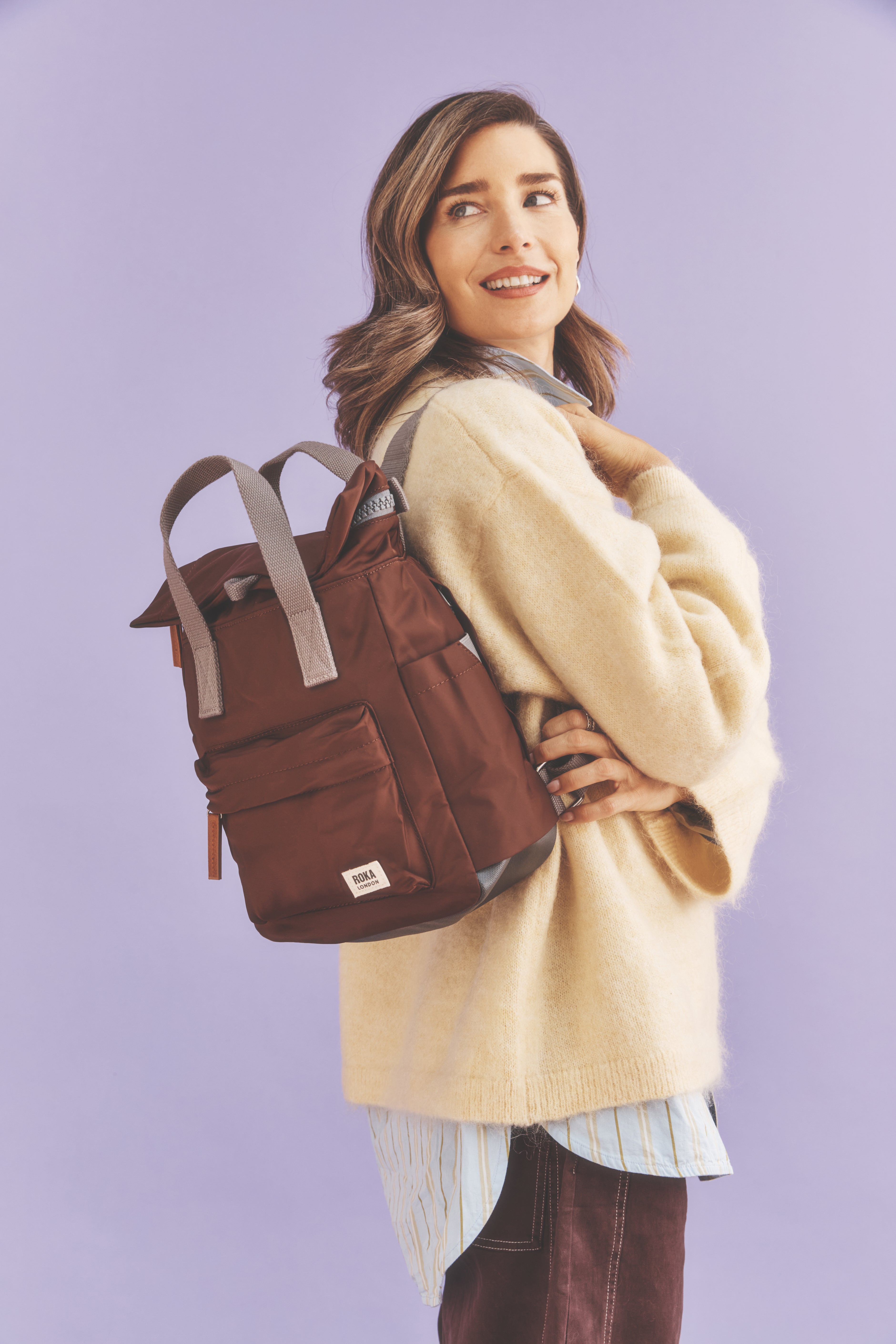 Roka London Canfield Roll Top ryggsekk rocky road small/medium