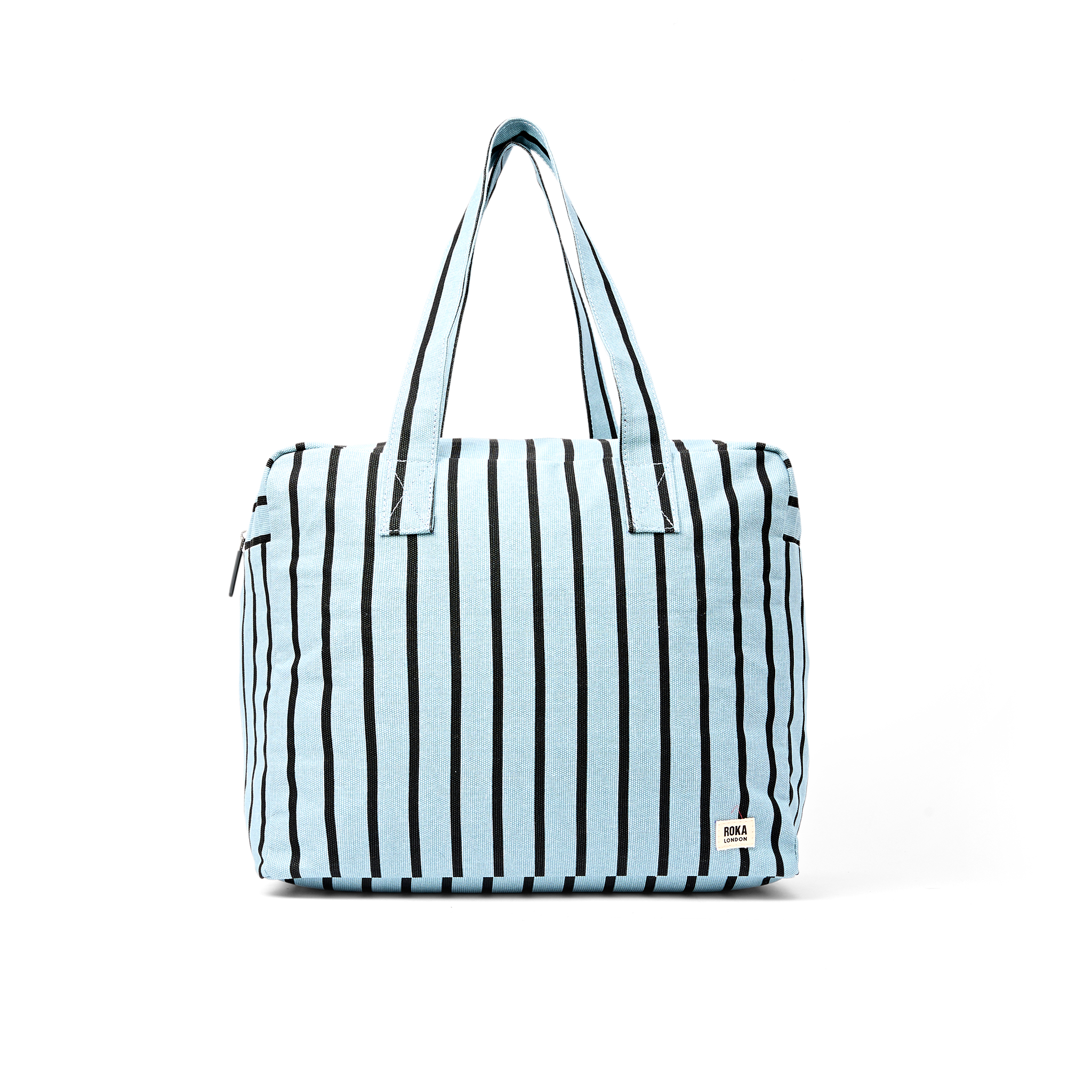 Roka London Sloane skulderveske Medium Blue Stripe bomull