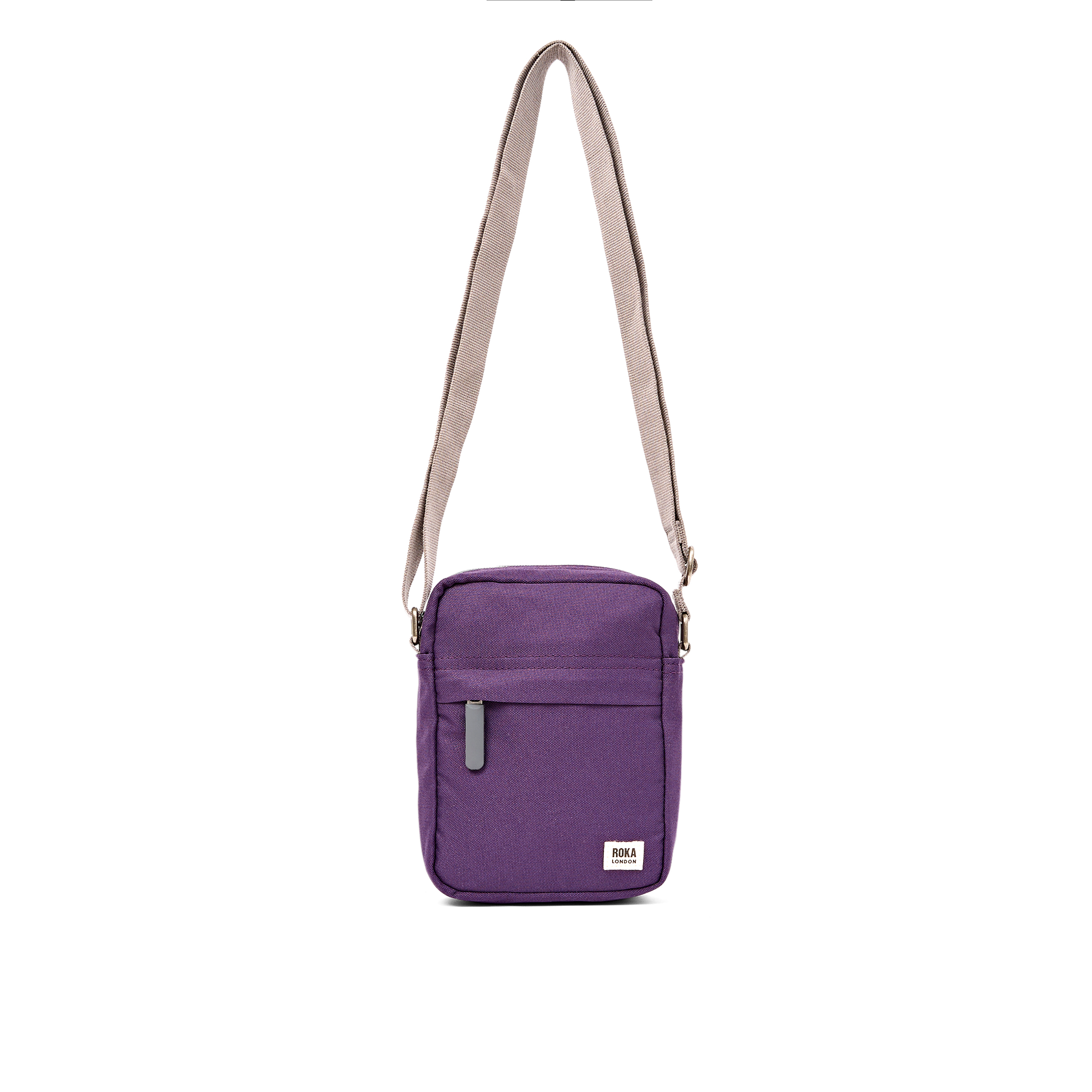 Roka London Bond Pocket crossbody-veske Small Deep Grape værbestandig