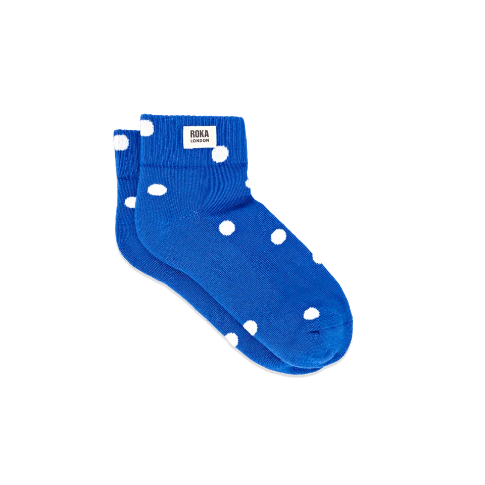 Roka London Wembley ankelsokker Malibu Blue Dot 36–42
