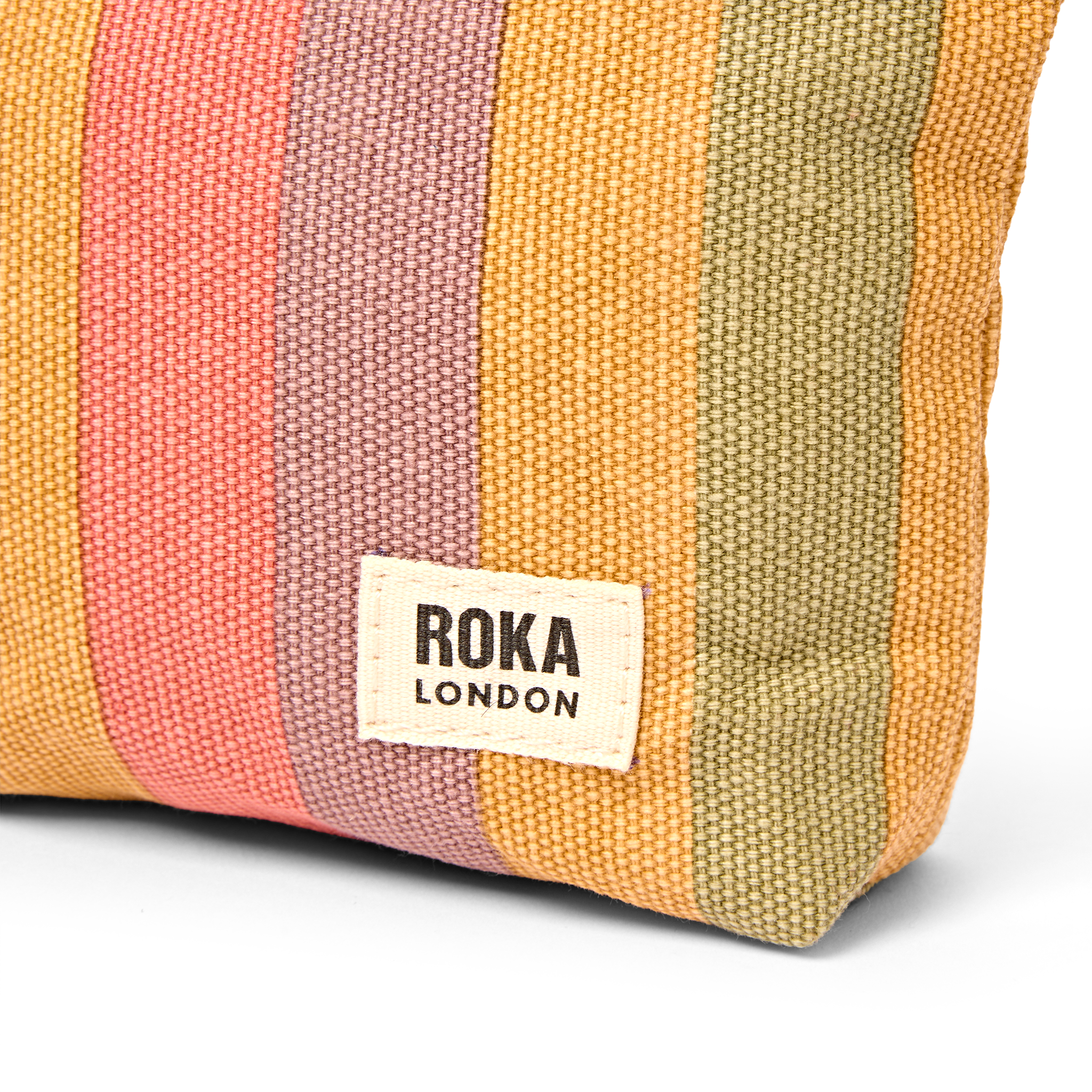 Roka London Maida Vale Faded Multi Stripe sminkepung small 1,2 liter
