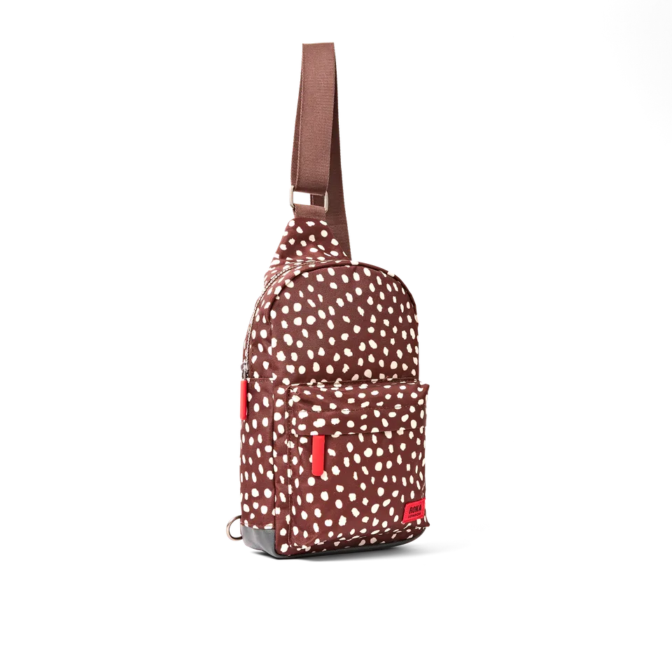 Roka London Willesden B skulderveske large brown dot