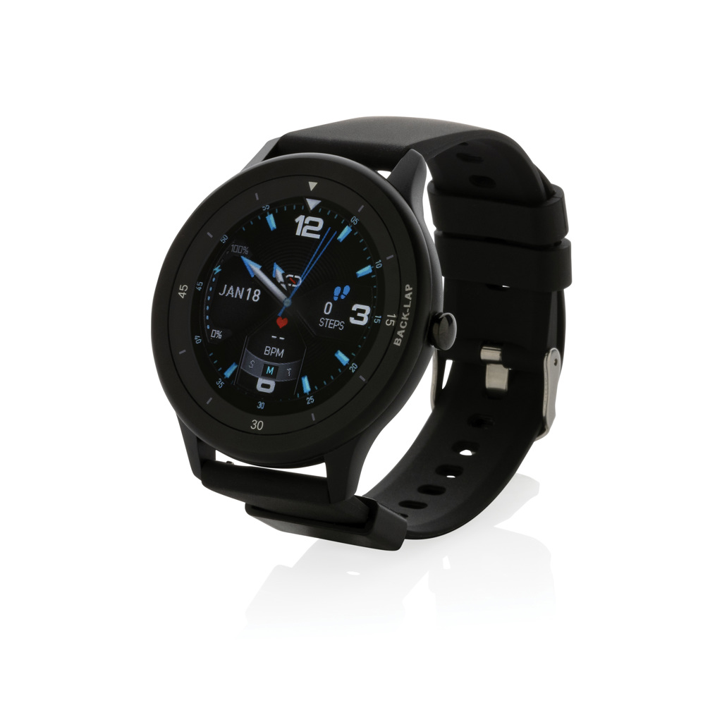 Swiss Peak RCS smartklokke svart vanntett IP68