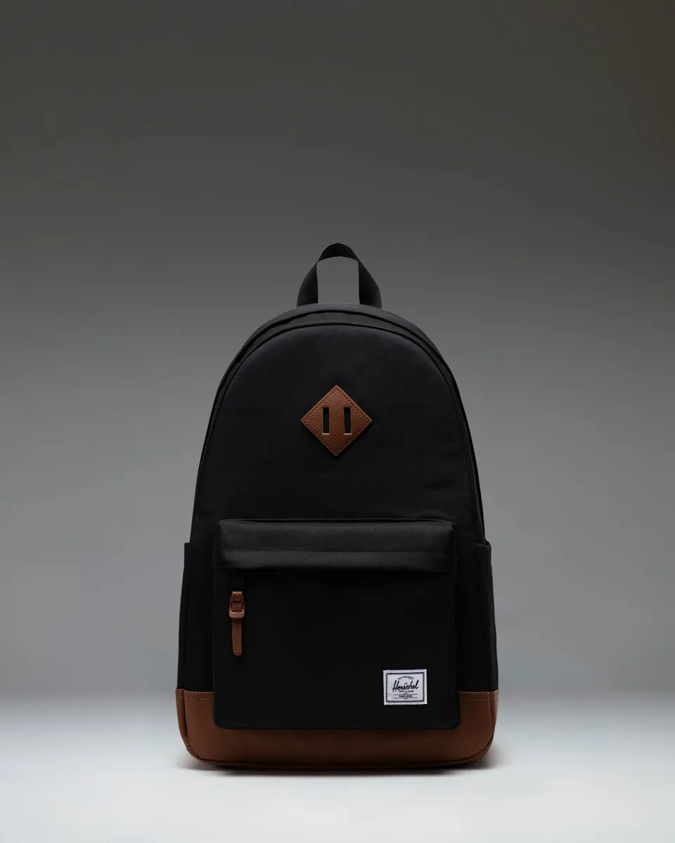 Herschel Heritage ryggsekk Black Tan laptop hverdagssekk