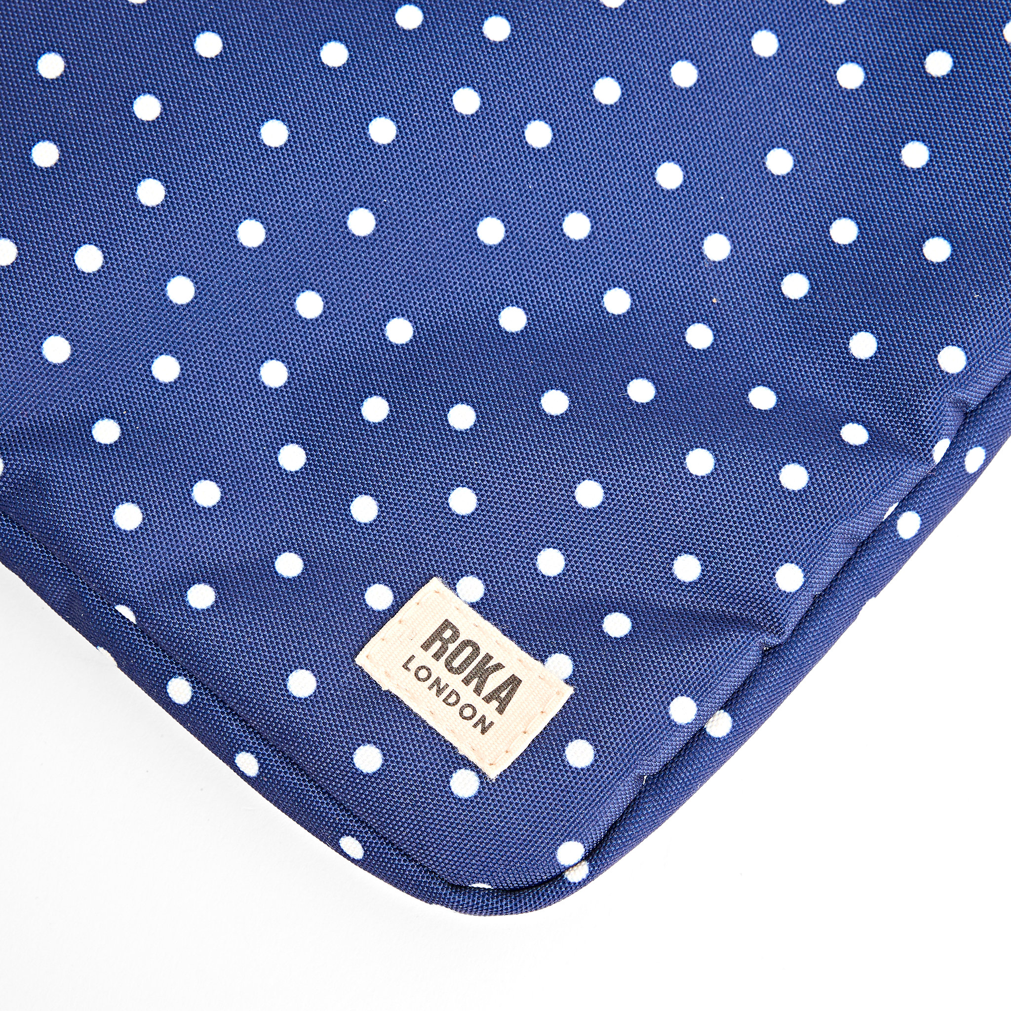 Roka London Brick Lane pceske navy polka dot 14"