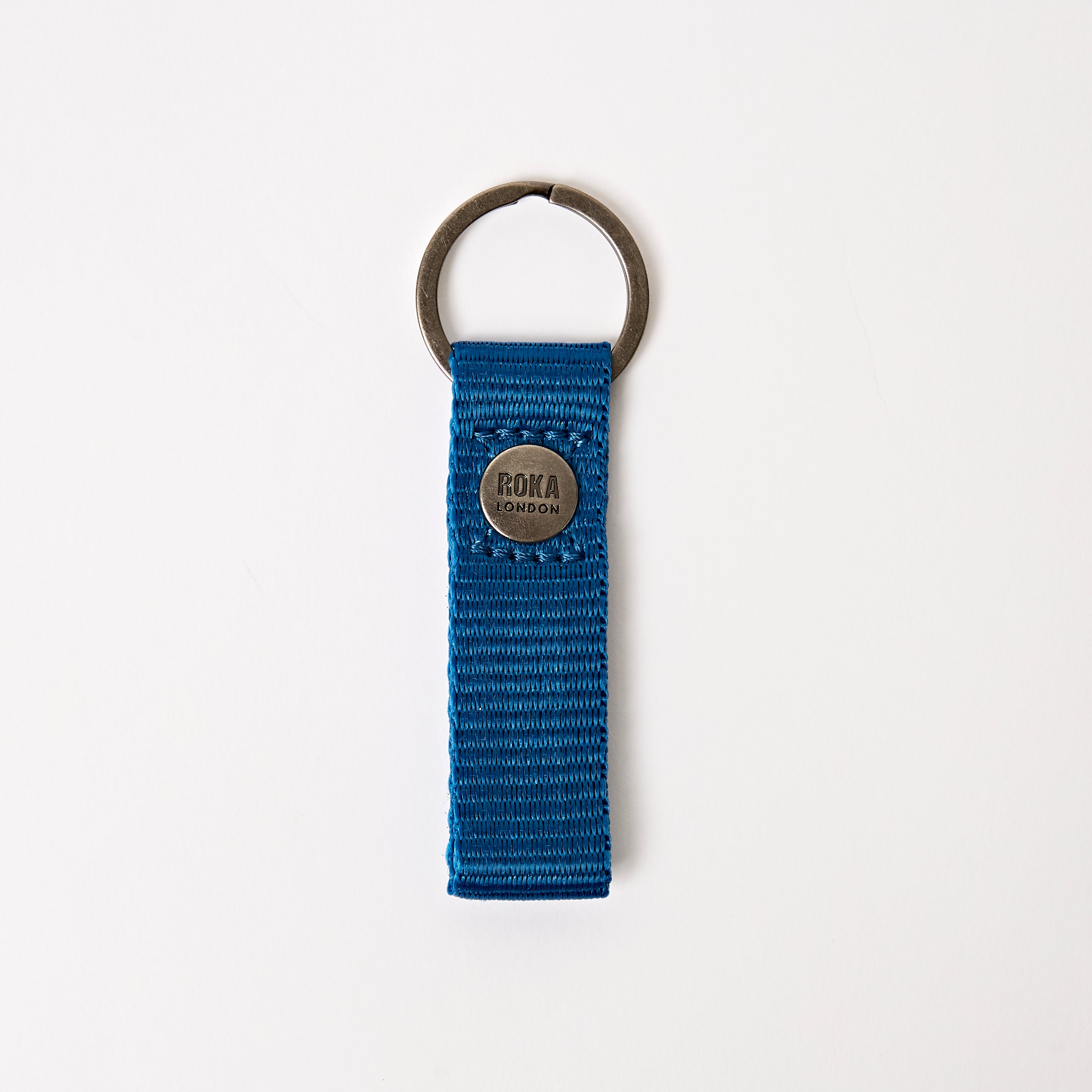 Roka London Portland nøkkelring malibu blue bomull