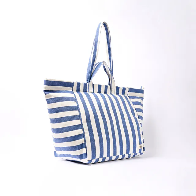 Roka London Marylebone tote large denim stripe 43 liter