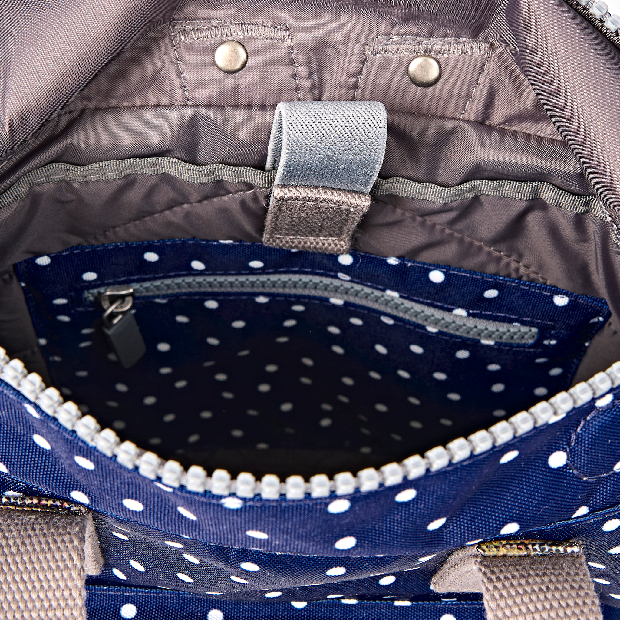 Roka London Canfield Polka ryggsekk Small 9,8L navy prikker