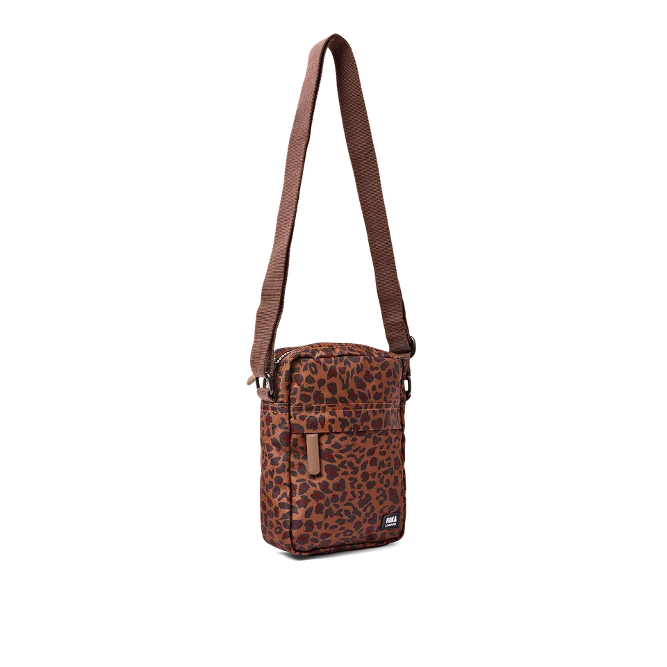 Roka London Bond mobilveske mini leopard 1,5 liter crossbody