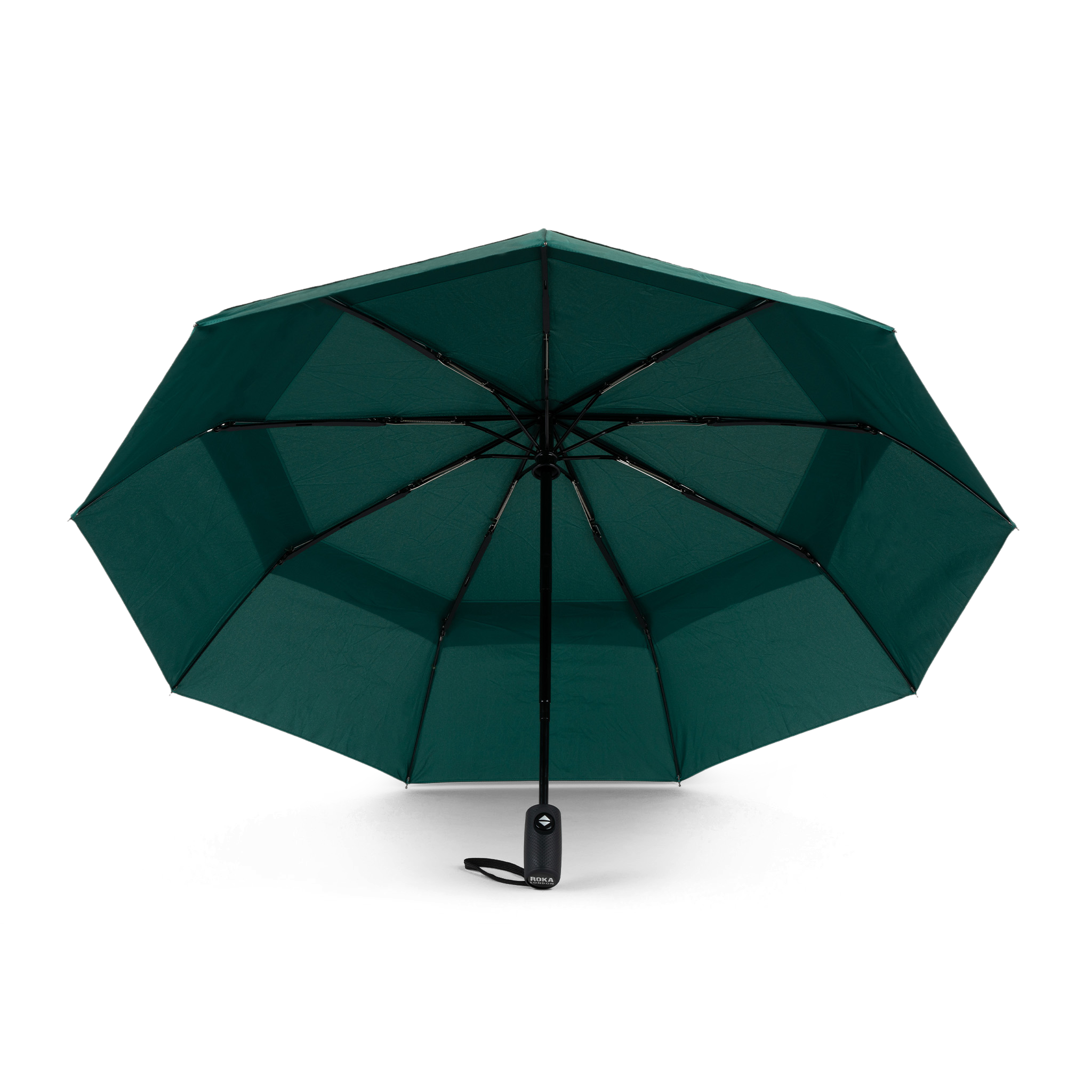 Roka London Waterloo paraply teal medium vindtett
