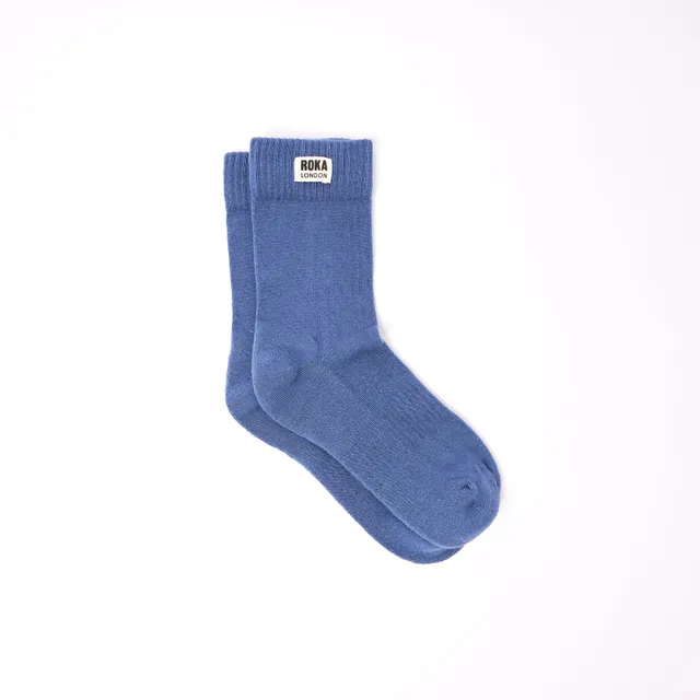 Roka London Wimbledon crewsokker dame Coastal Blue økologisk