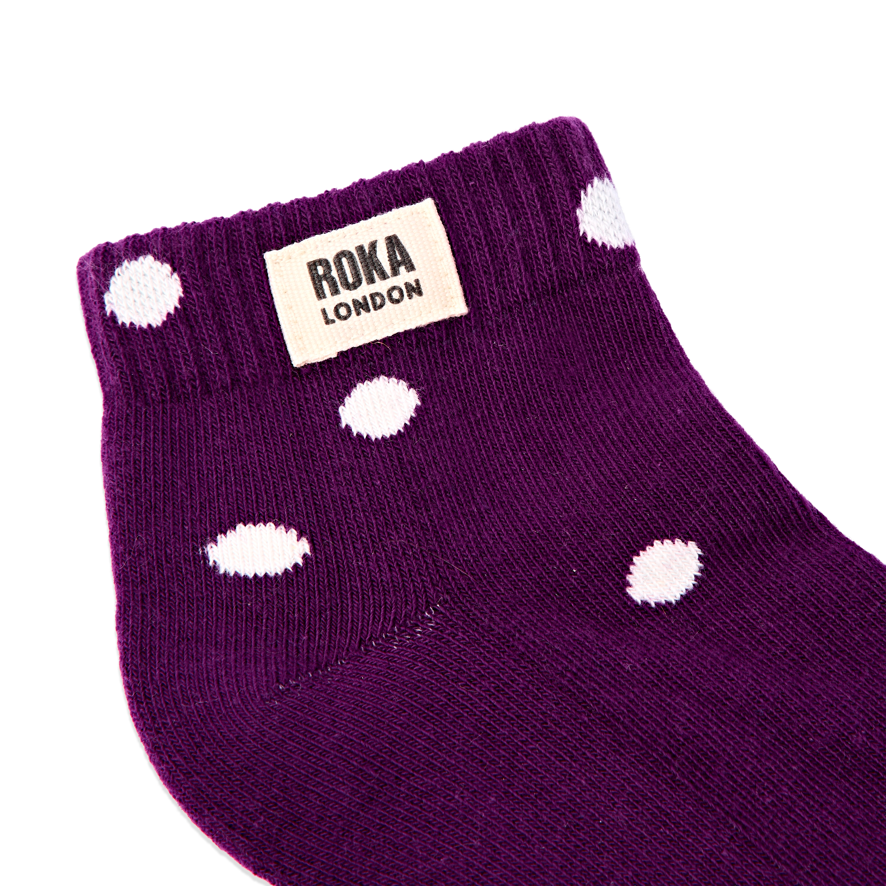Roka London Wembley ankelsokker barn purple dot økologisk bomull