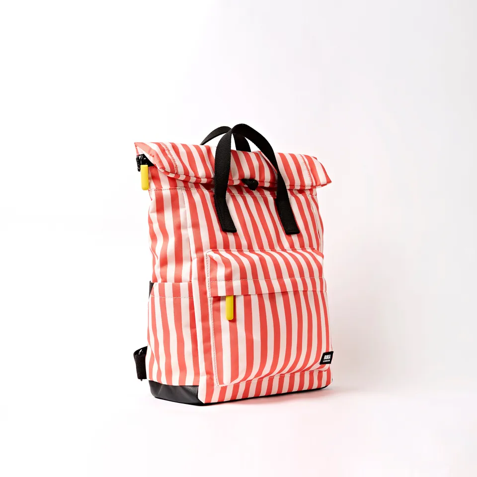 Roka London Canfield Medium ryggsekk Coral Stripe 16 liter