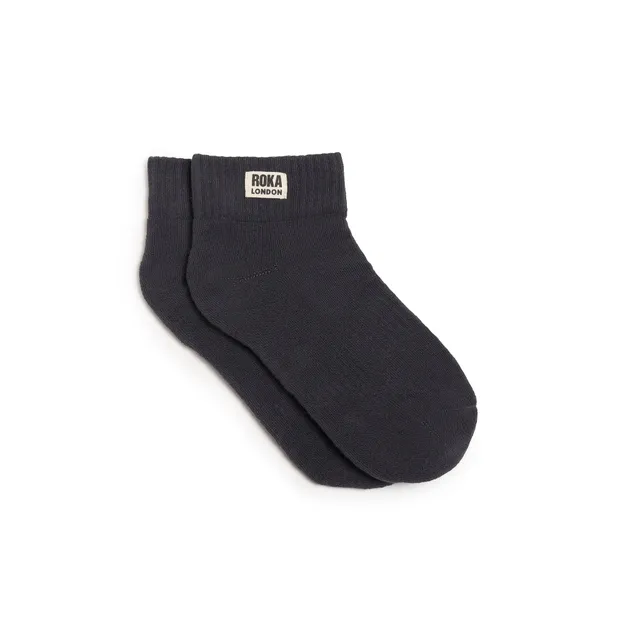 Roka London Wembley ankelsokker faded black 36-42 bomull