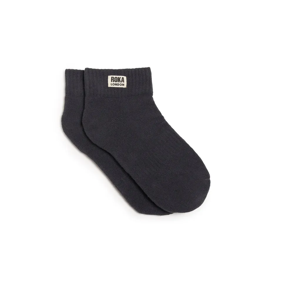 Roka London Wembley ankelsokker faded black 36-42 bomull