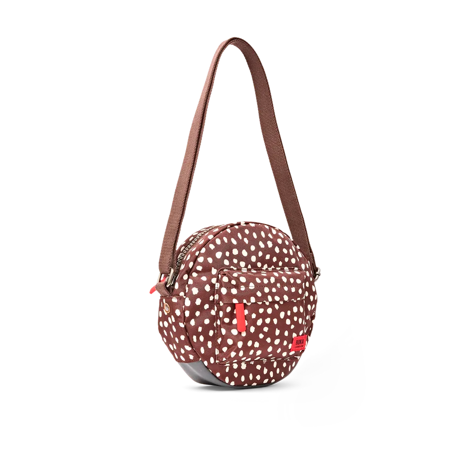 Roka London Paddington skulderveske Small Brown Dot 4,1 liter