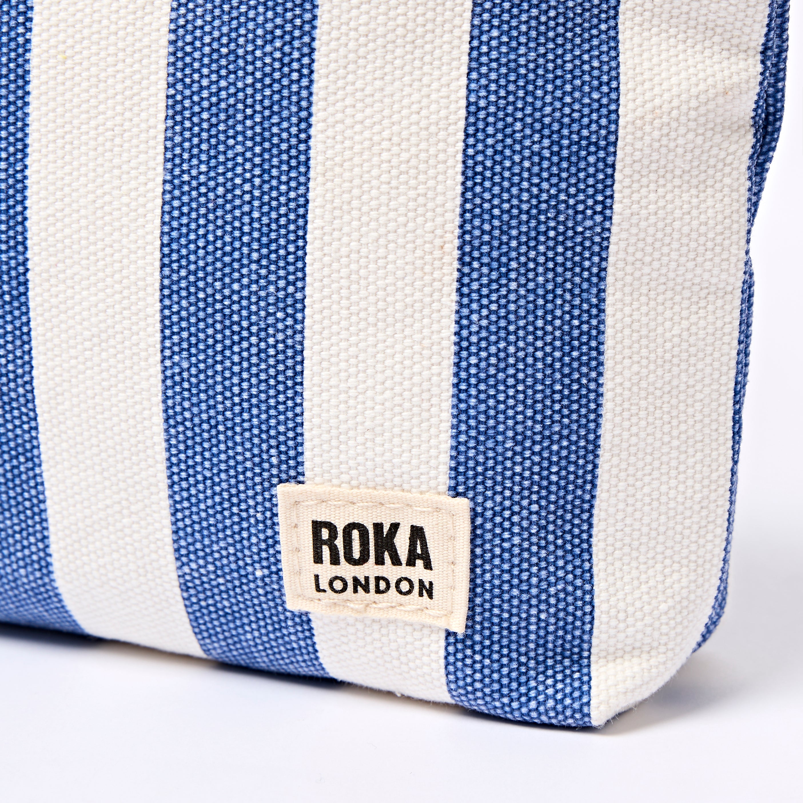 Roka London Maida Vale pouch denim stripe small 1,2 liter