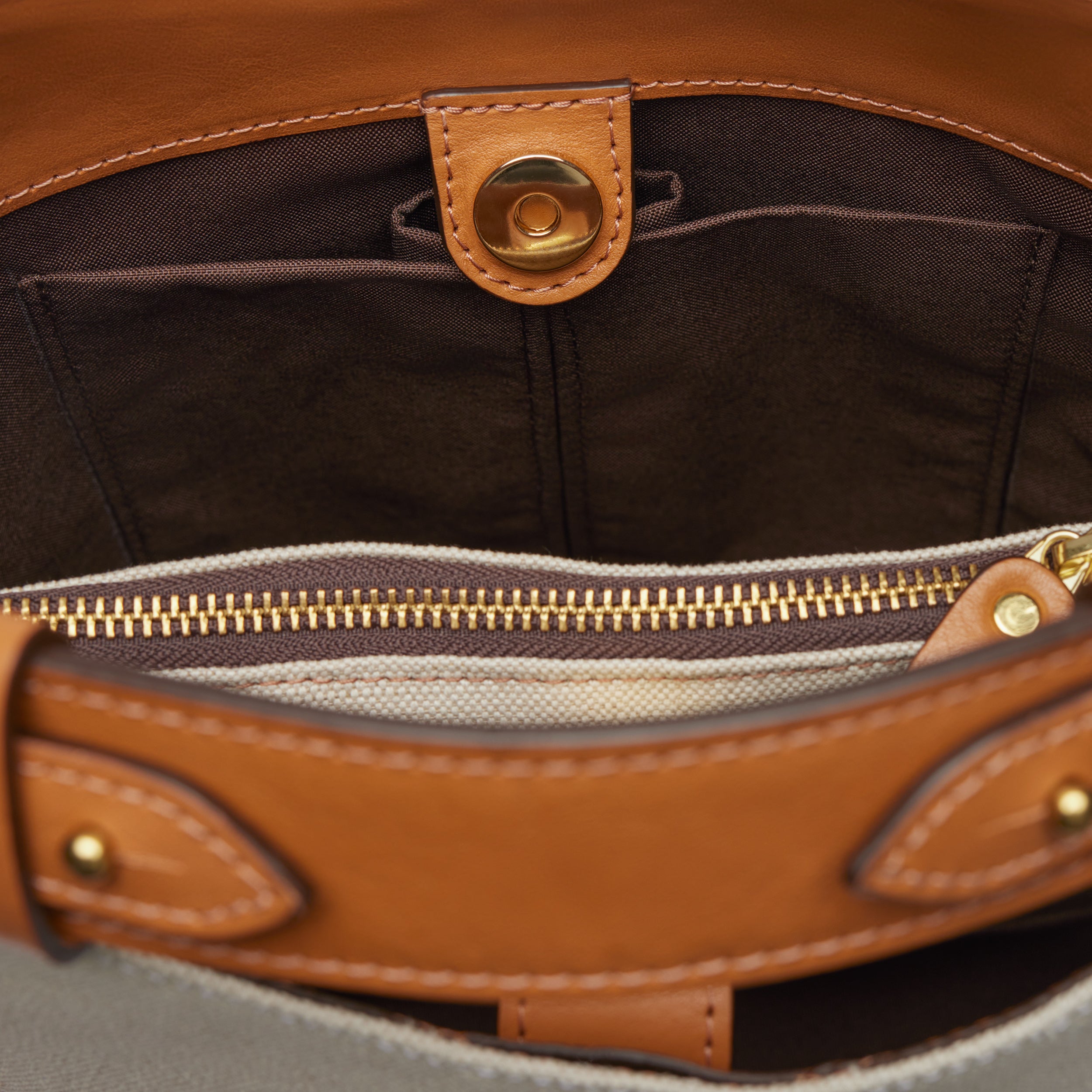 Chapman Madeleine Bucket Bag veske tan canvas