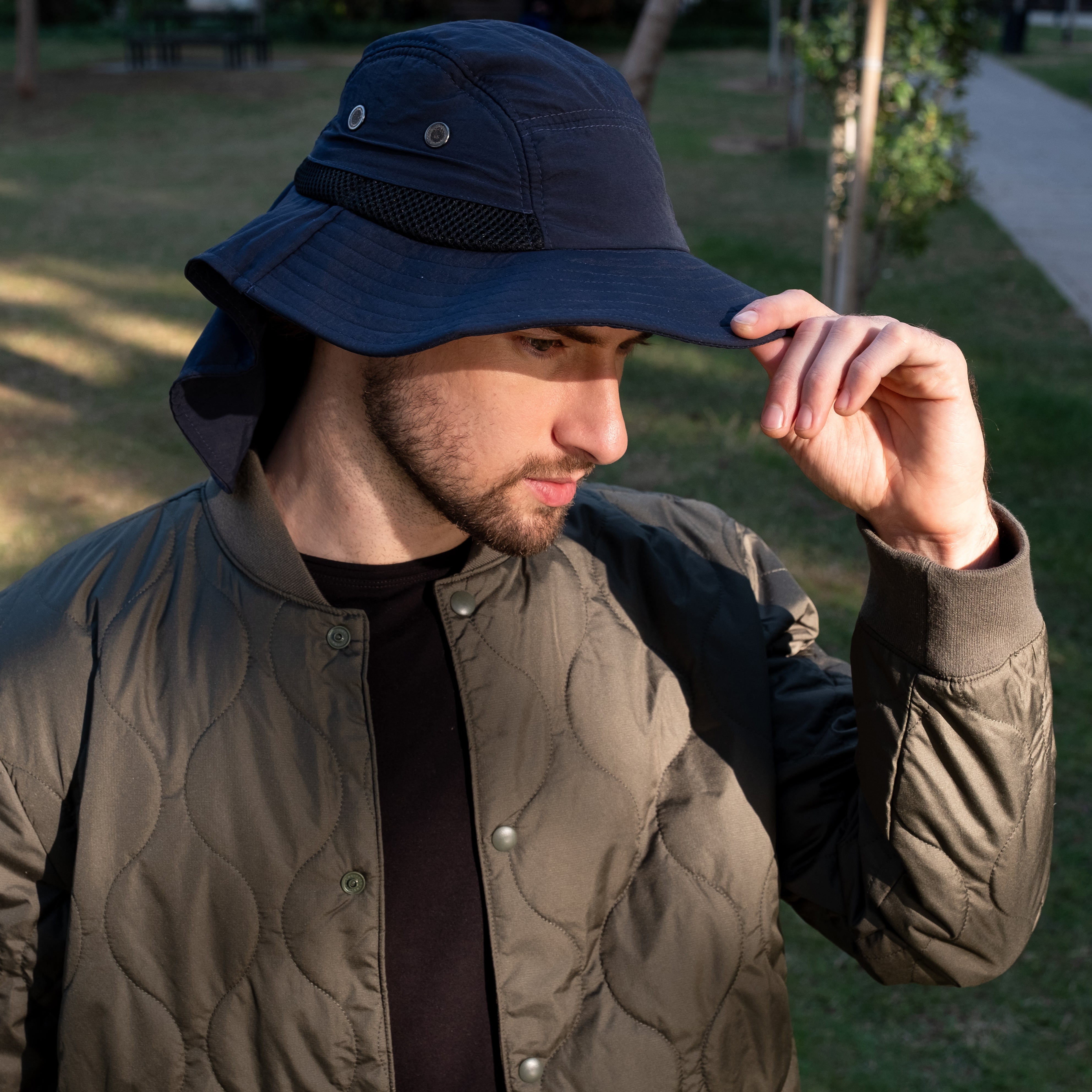 Shugon Canada solhatt navy blue med nakkebeskyttelse