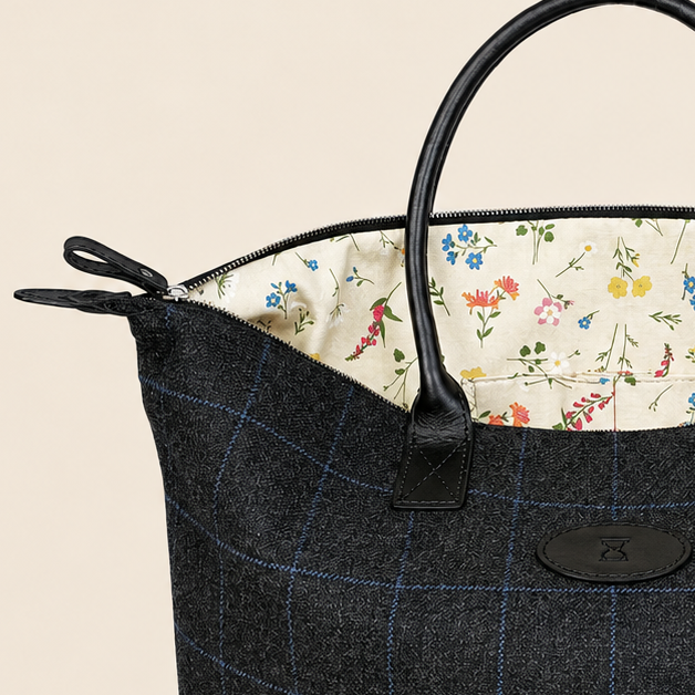 Chapman Tweed Bag helgeveske tweed blomsterfôr