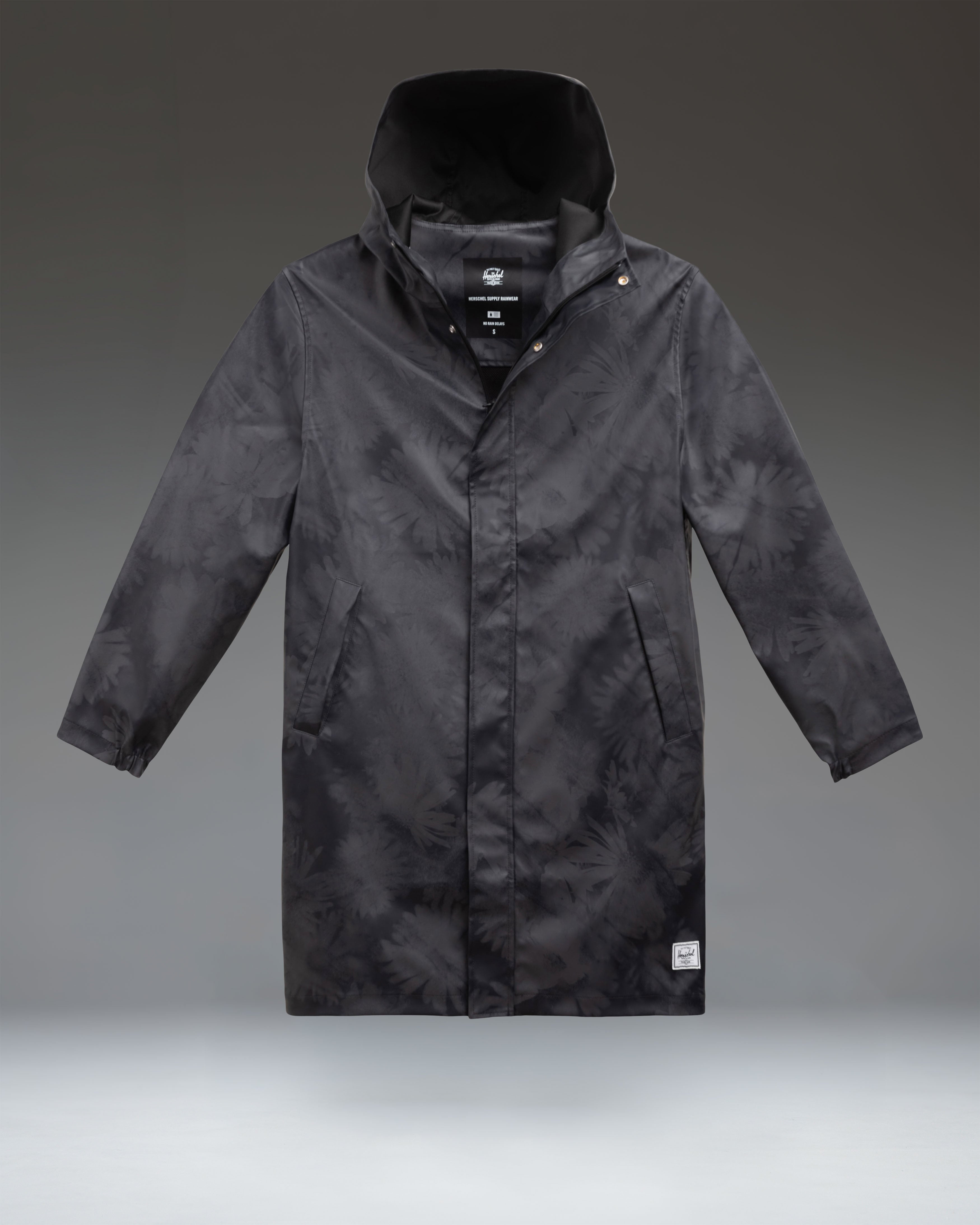 Herschel Long Classic regnjakke dame black