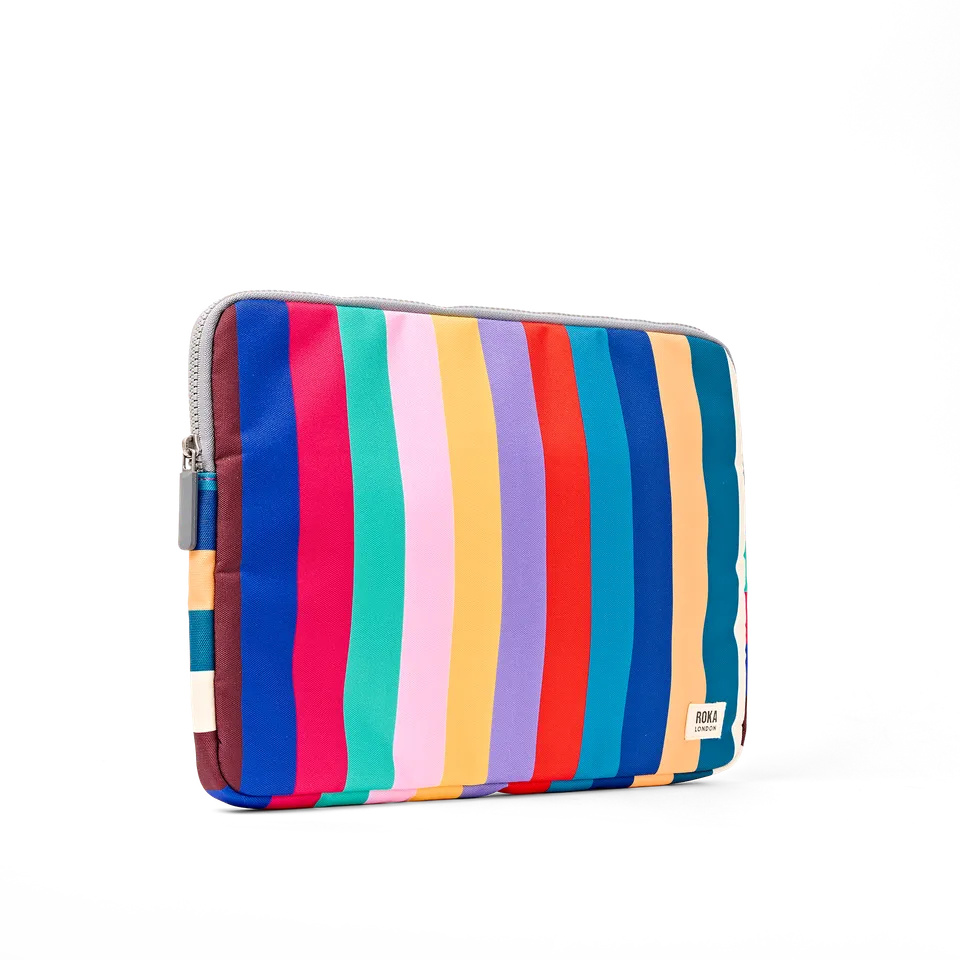 Roka London Brick Lane Wide Multi Stripe laptopsleeve 14" vanntett