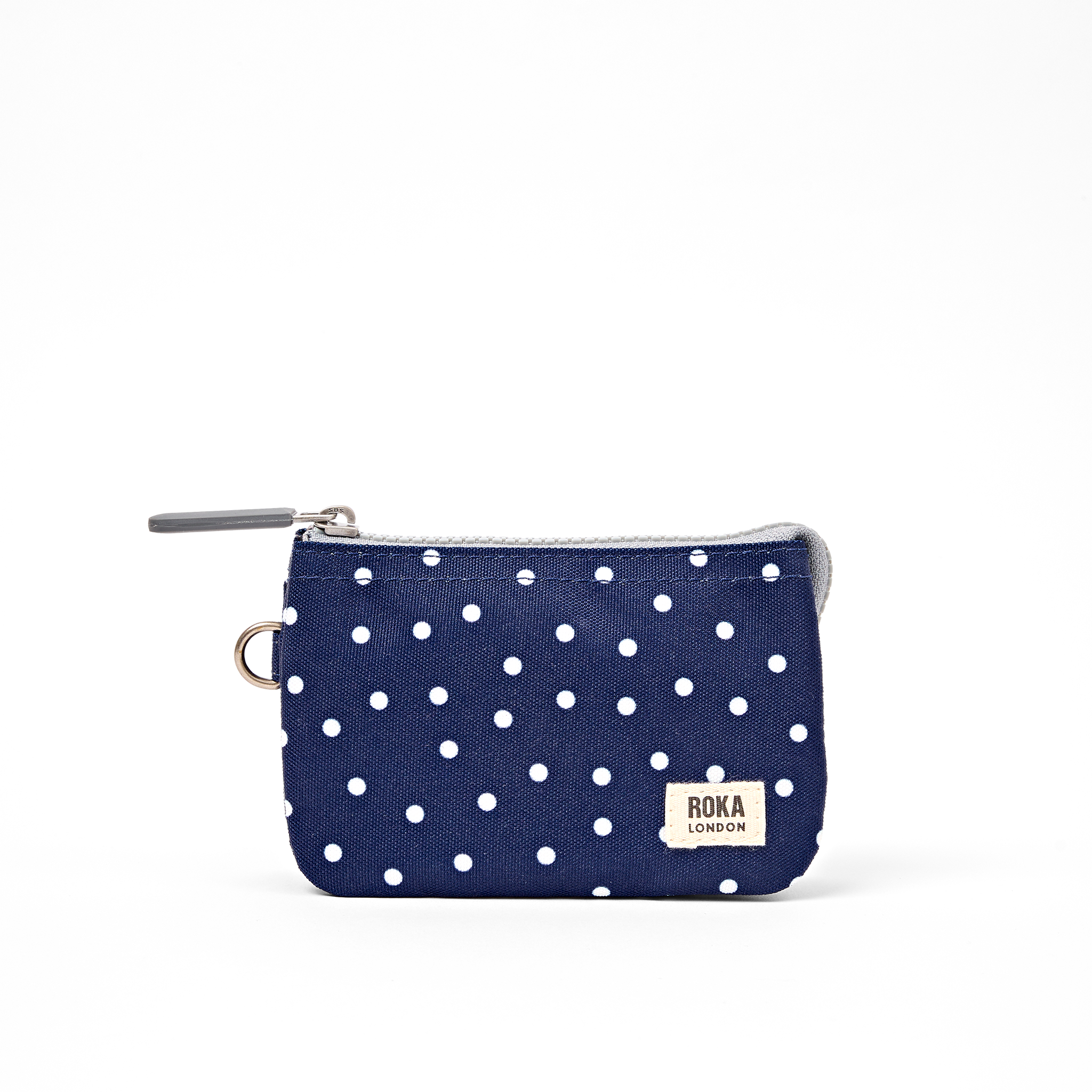 Roka London Carnaby lommebok navy polka dot small