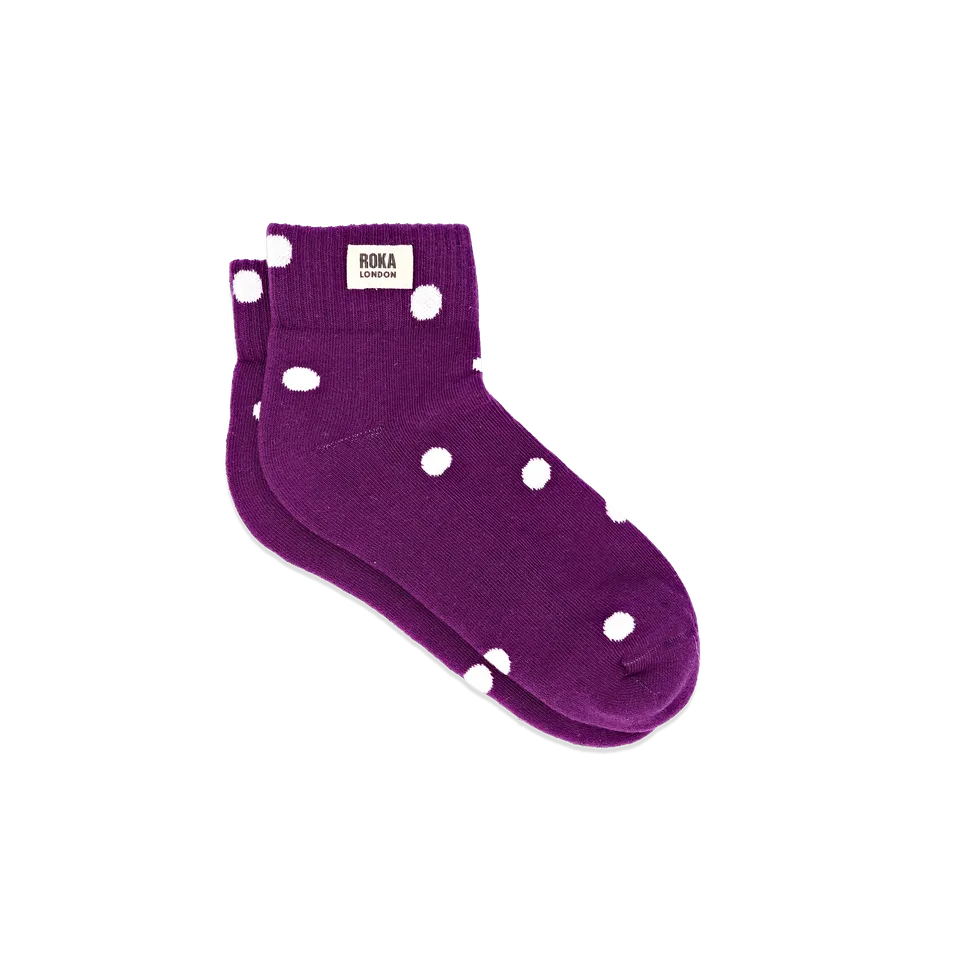 Roka London Wembley ankesokker purple dot 36-42 prikkete