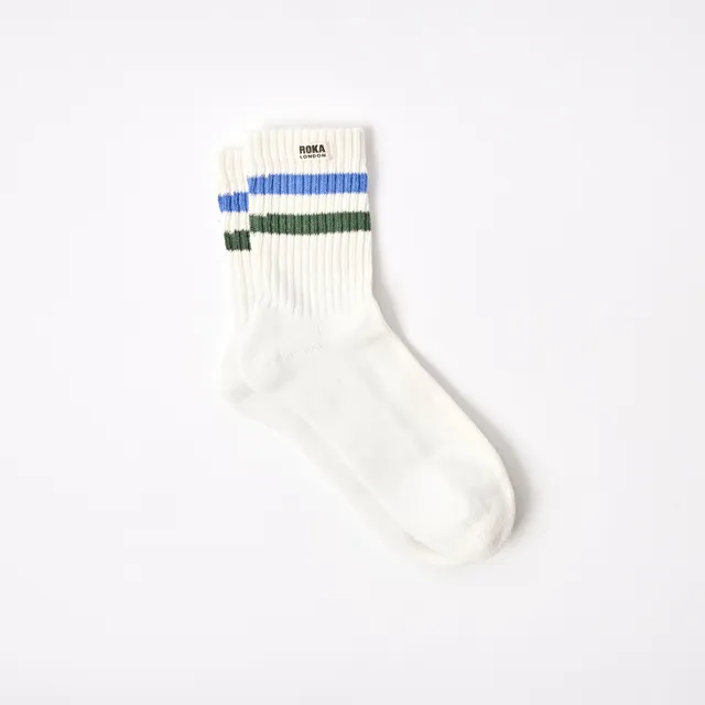 Roka London Windsor sokker herre Malibu Blue stripete