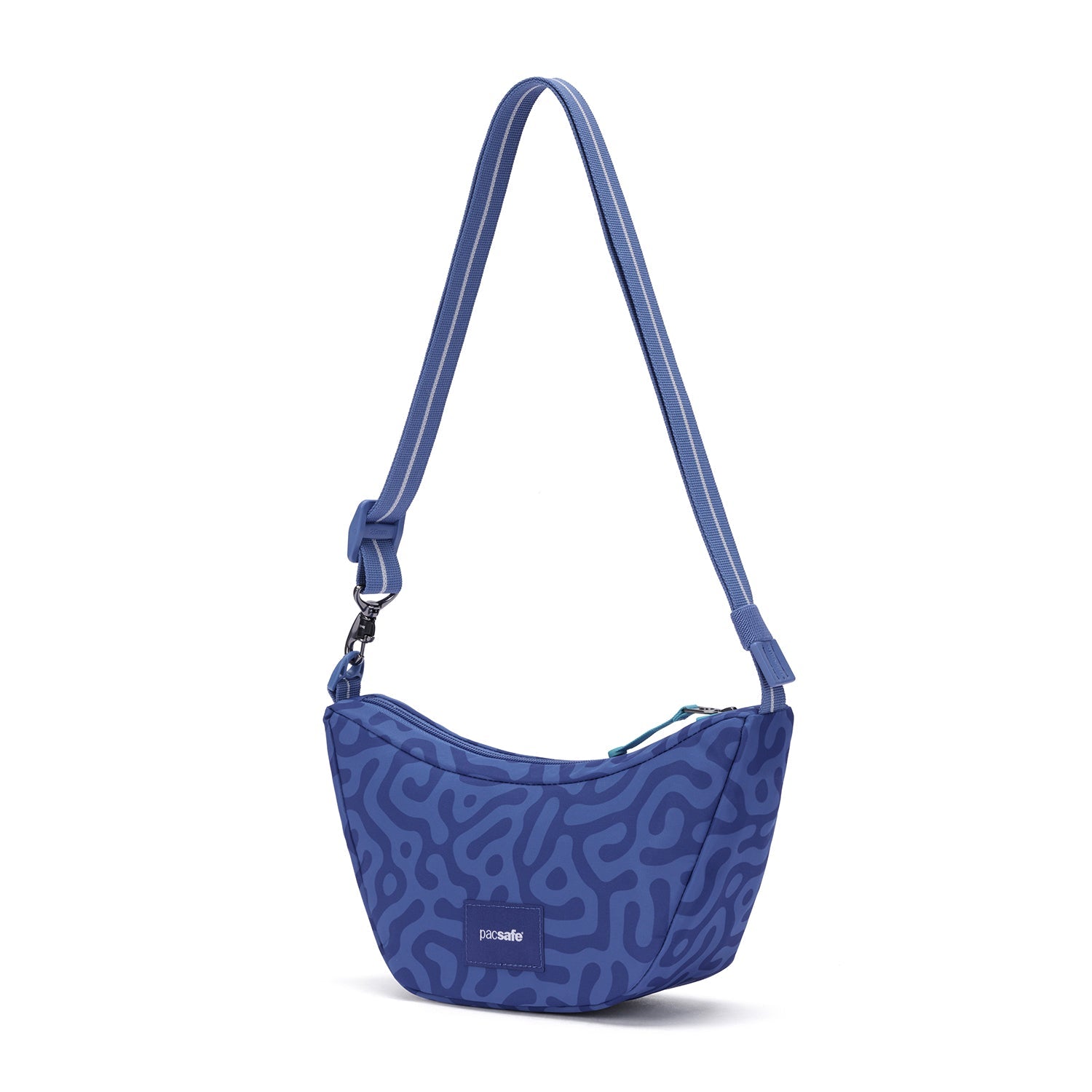 Pacsafe GO Lunar crossbody cerulean blue tyverisikker