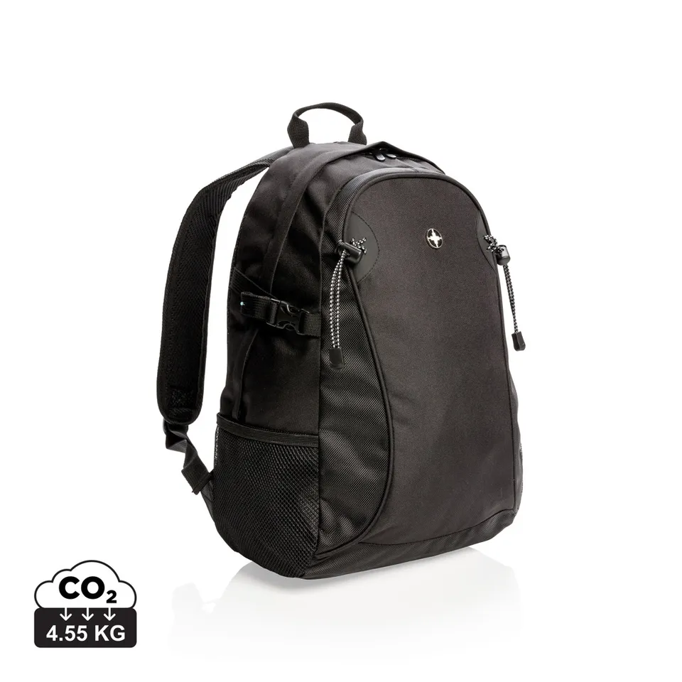 Swiss Peak friluftssekk ryggsekk svart polyester