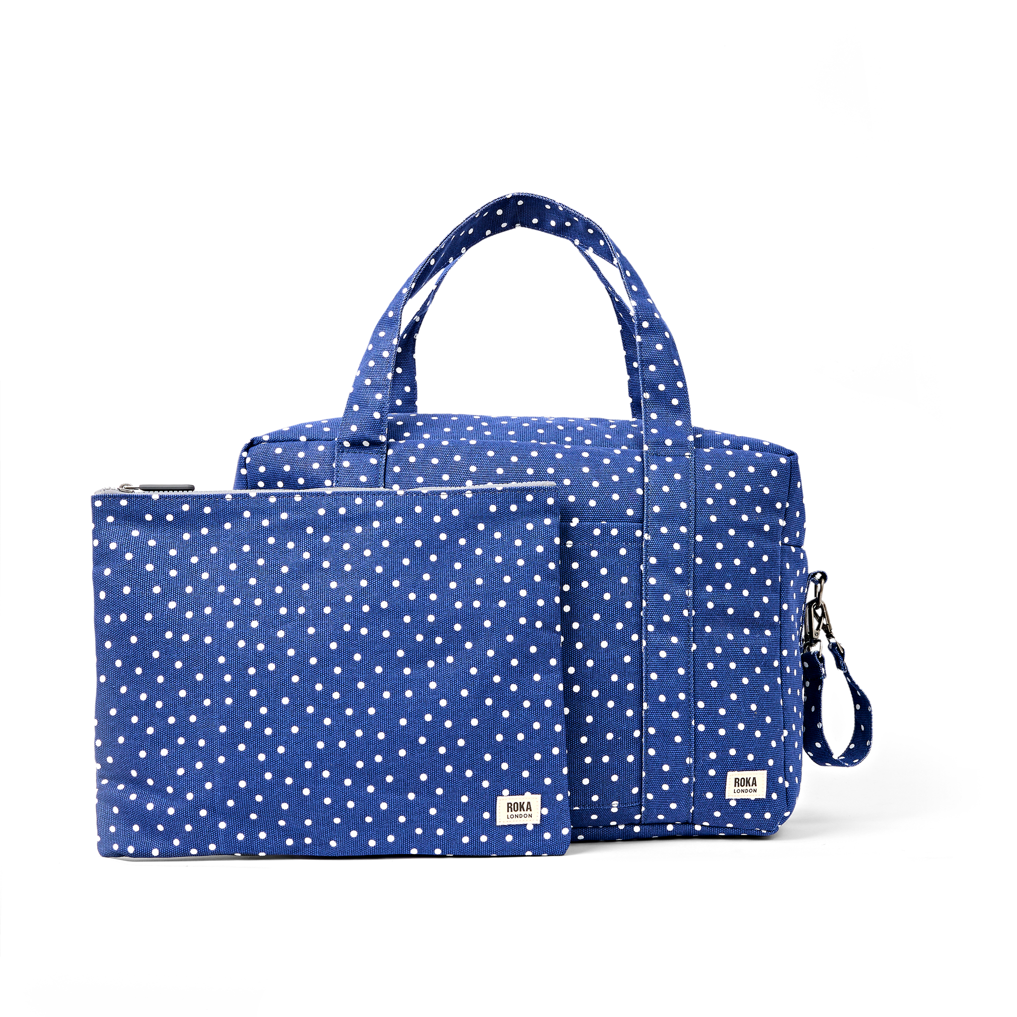 Roka London Somerset Large skulder 18,5 liter navy polka