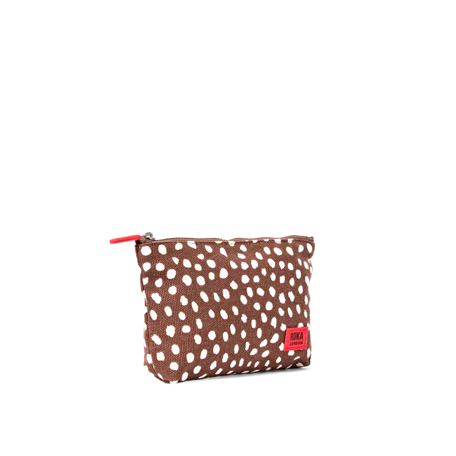 Roka London Maida Vale pouch brown spot bomull