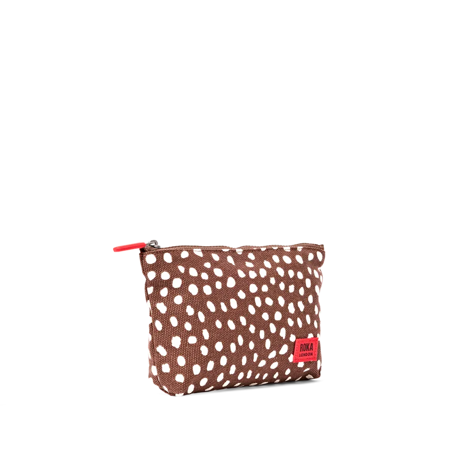 Roka London Maida Vale pouch brown spot bomull