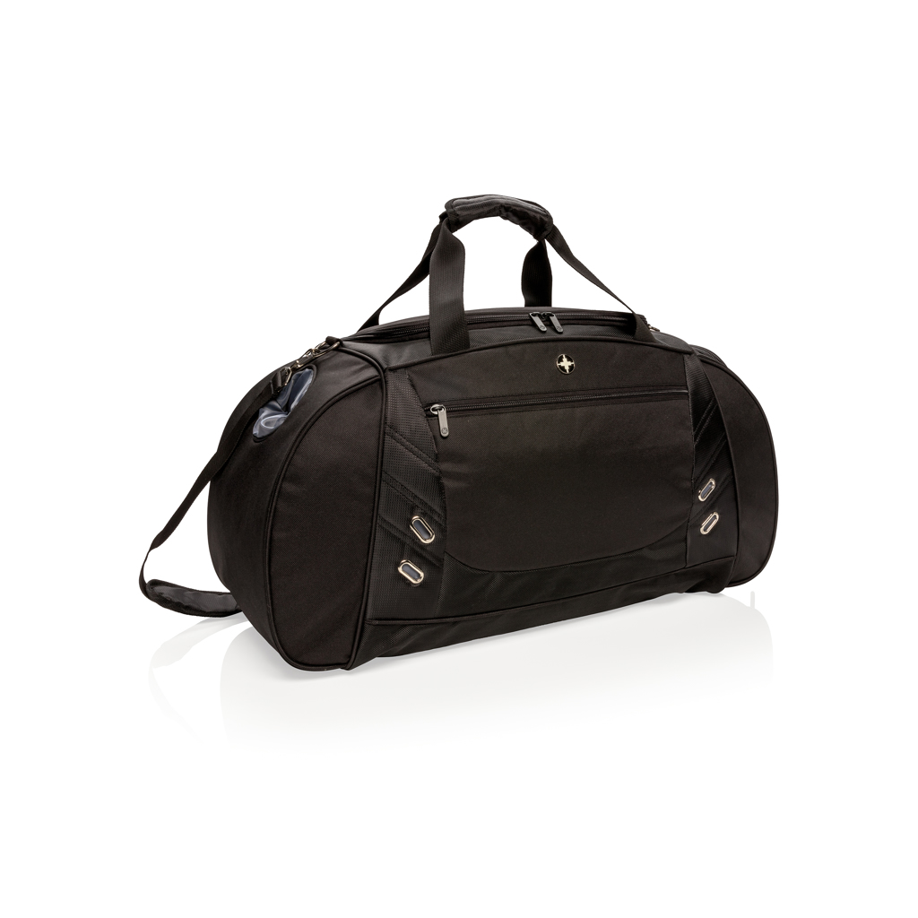 Swiss Peak weekendbag sportbag svart med skofack