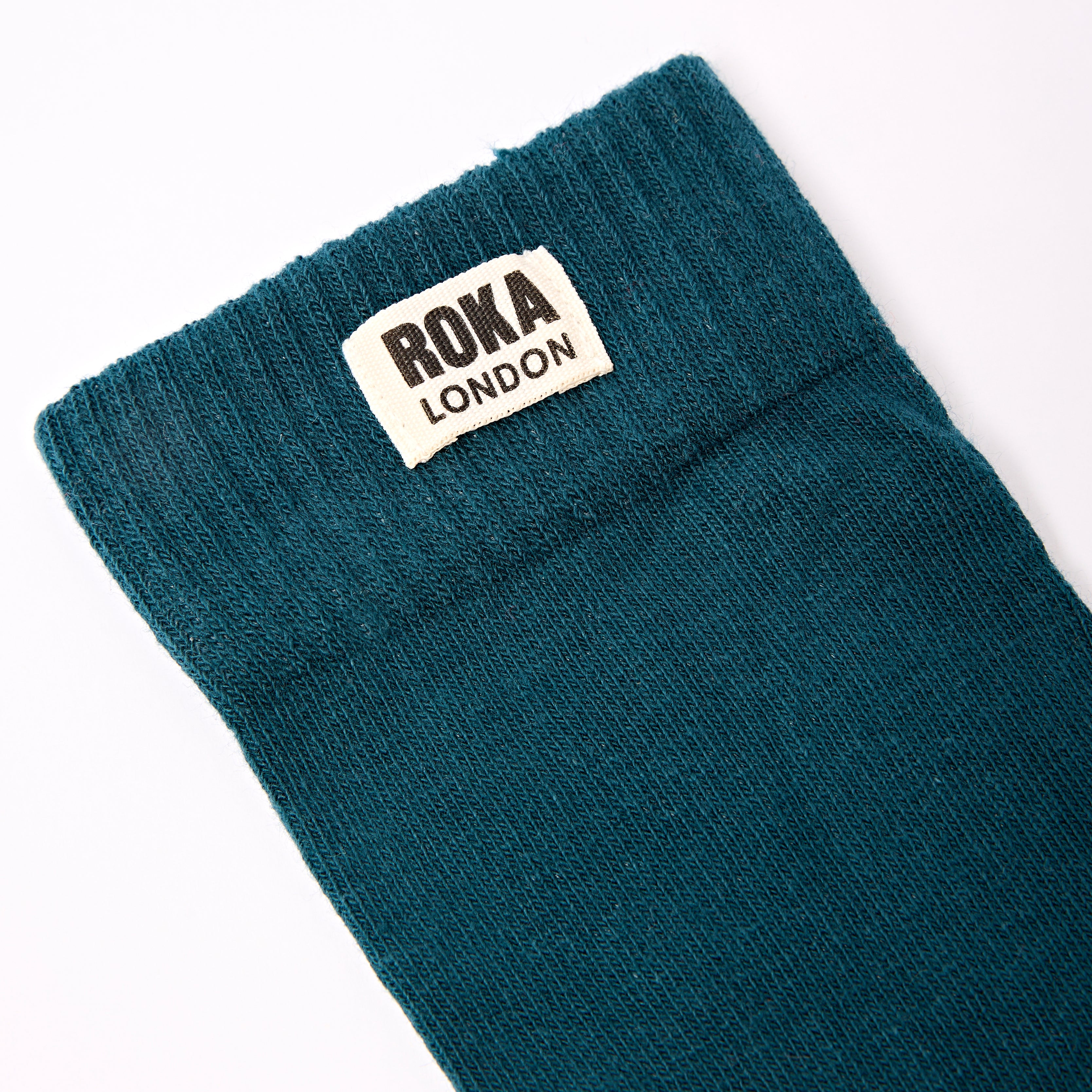 Roka London Wimbledon crew sokker teal 36–42 økologisk bomull