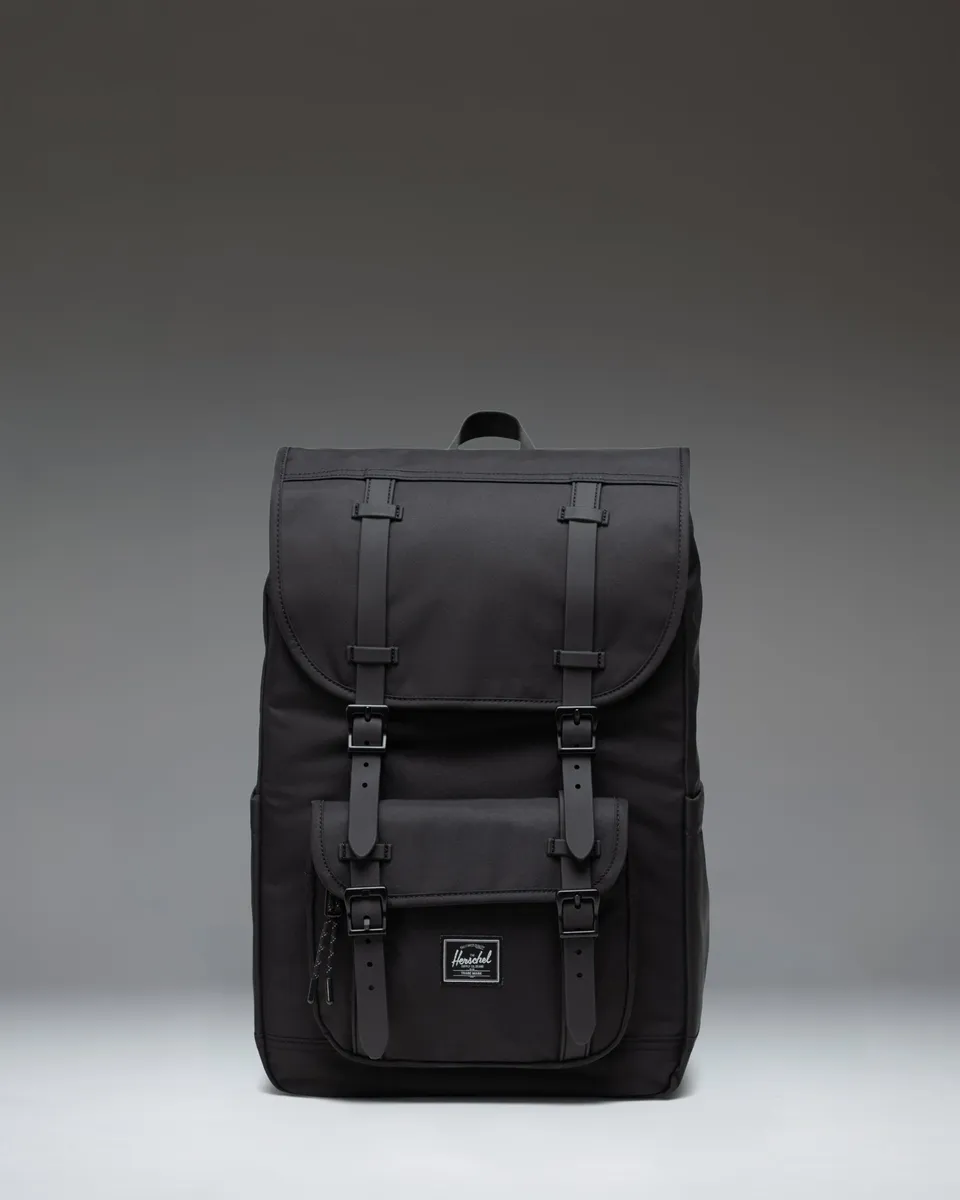 Herschel Little America Mid ryggsekk svart twill
