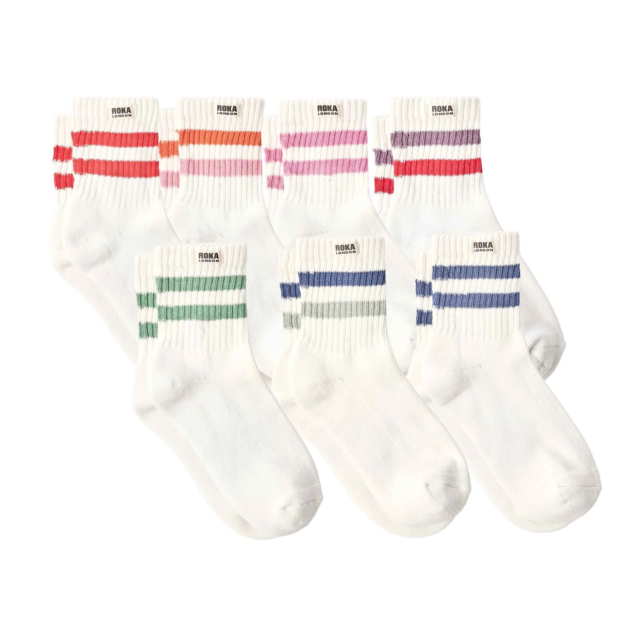 Roka London Windsor sokker retro 5-pakning stripete