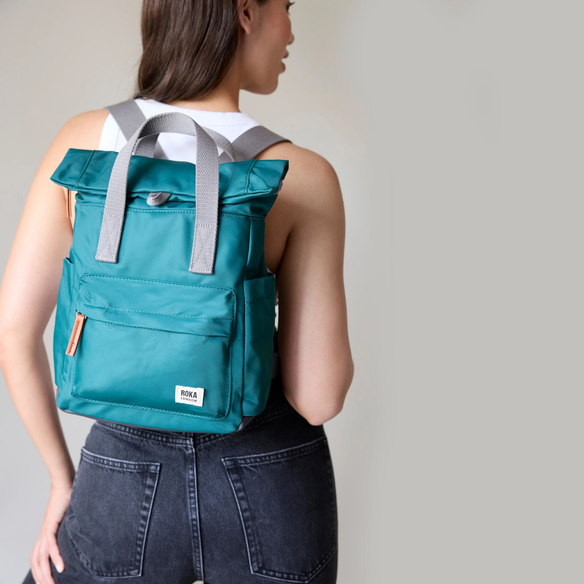 Roka London Canfield ryggsekk petrol small 9,8 liter