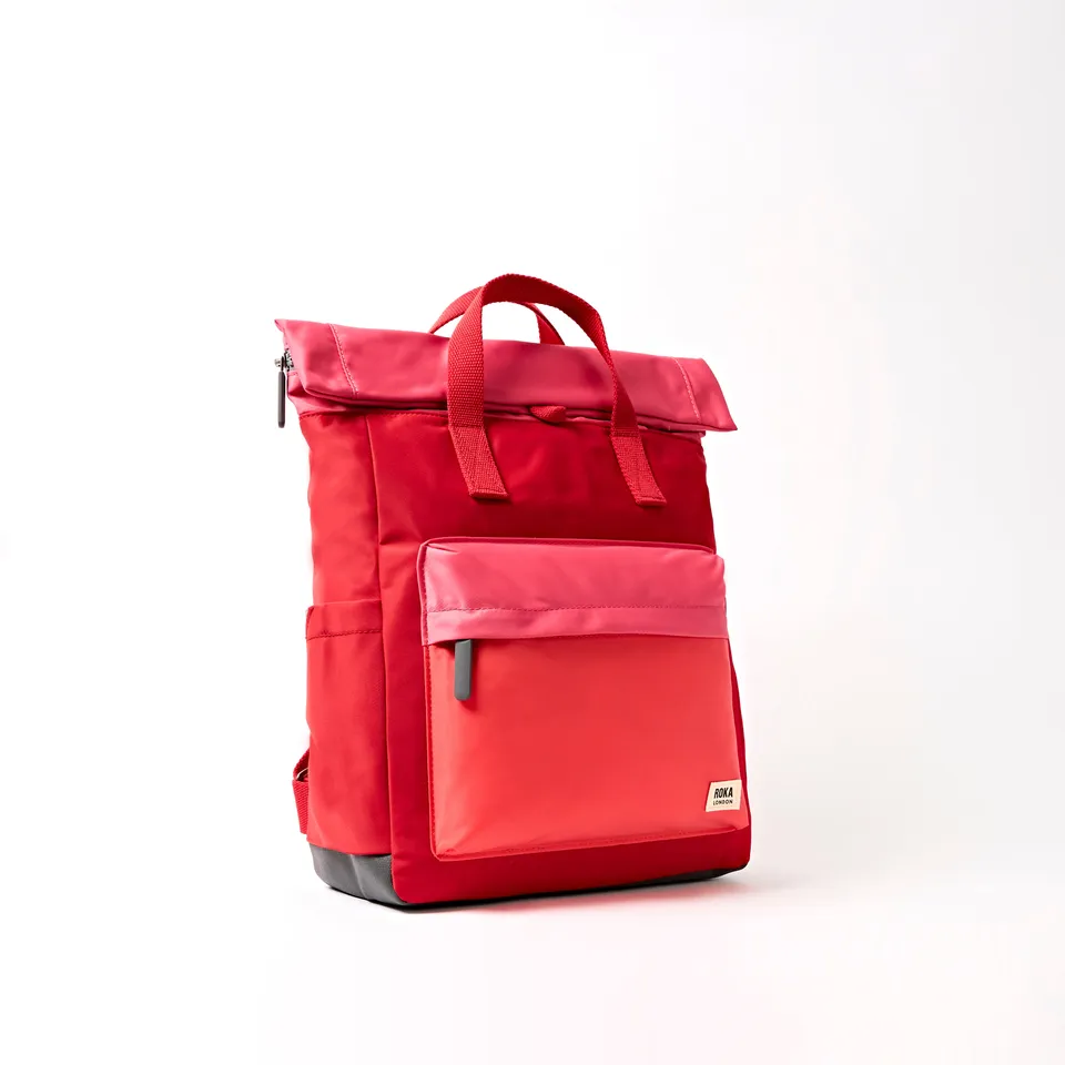 Roka London Canfield Roll Top ryggsekk Small Red Tonal 9,8 l