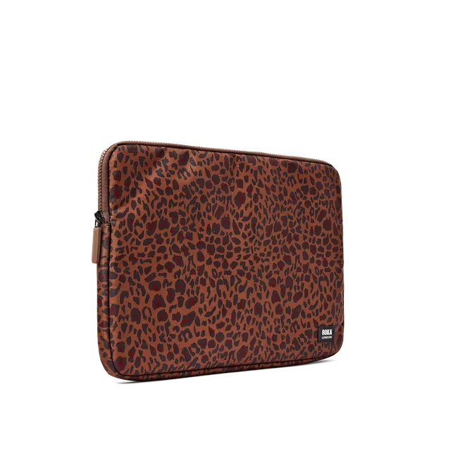 Roka London Brick Lane laptopmappe Mini Leopard 14" 2,2 liter