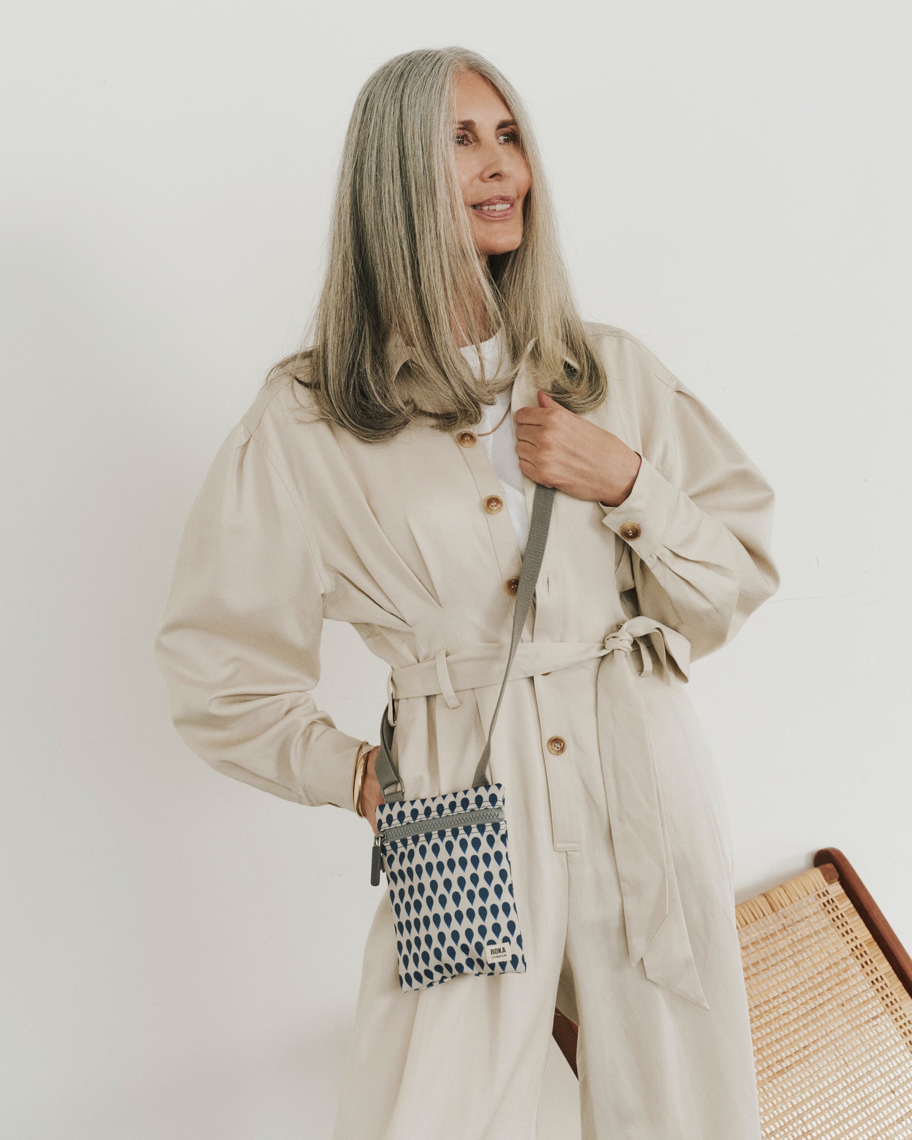 Roka London Chelsea mobilveske extra small denim regnbestandig
