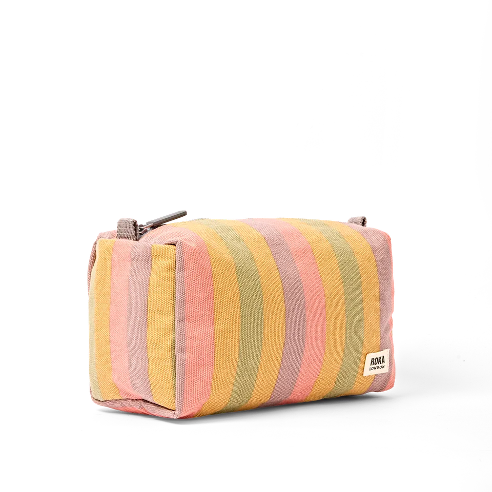 Roka London Maygrove toalettmappe faded stripe small 4,8 liter