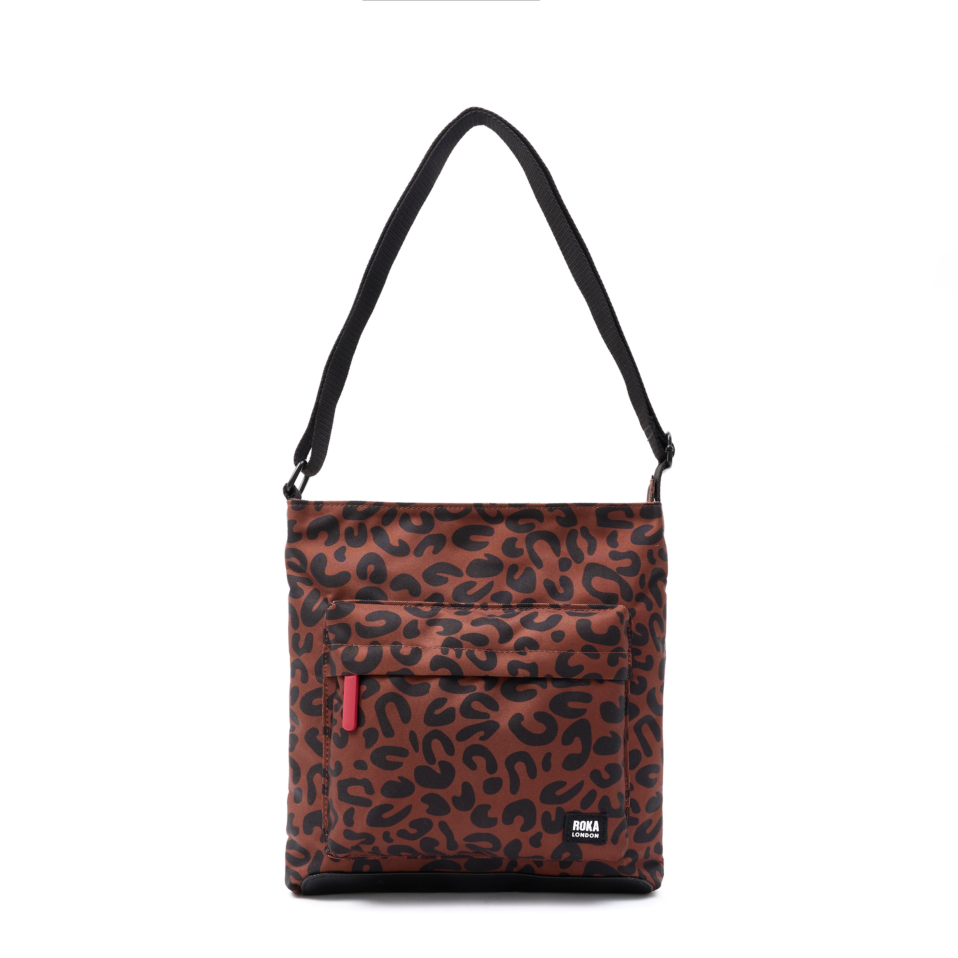 Roka London Kennington crossbody medium 2,7 liter scarlet leopard